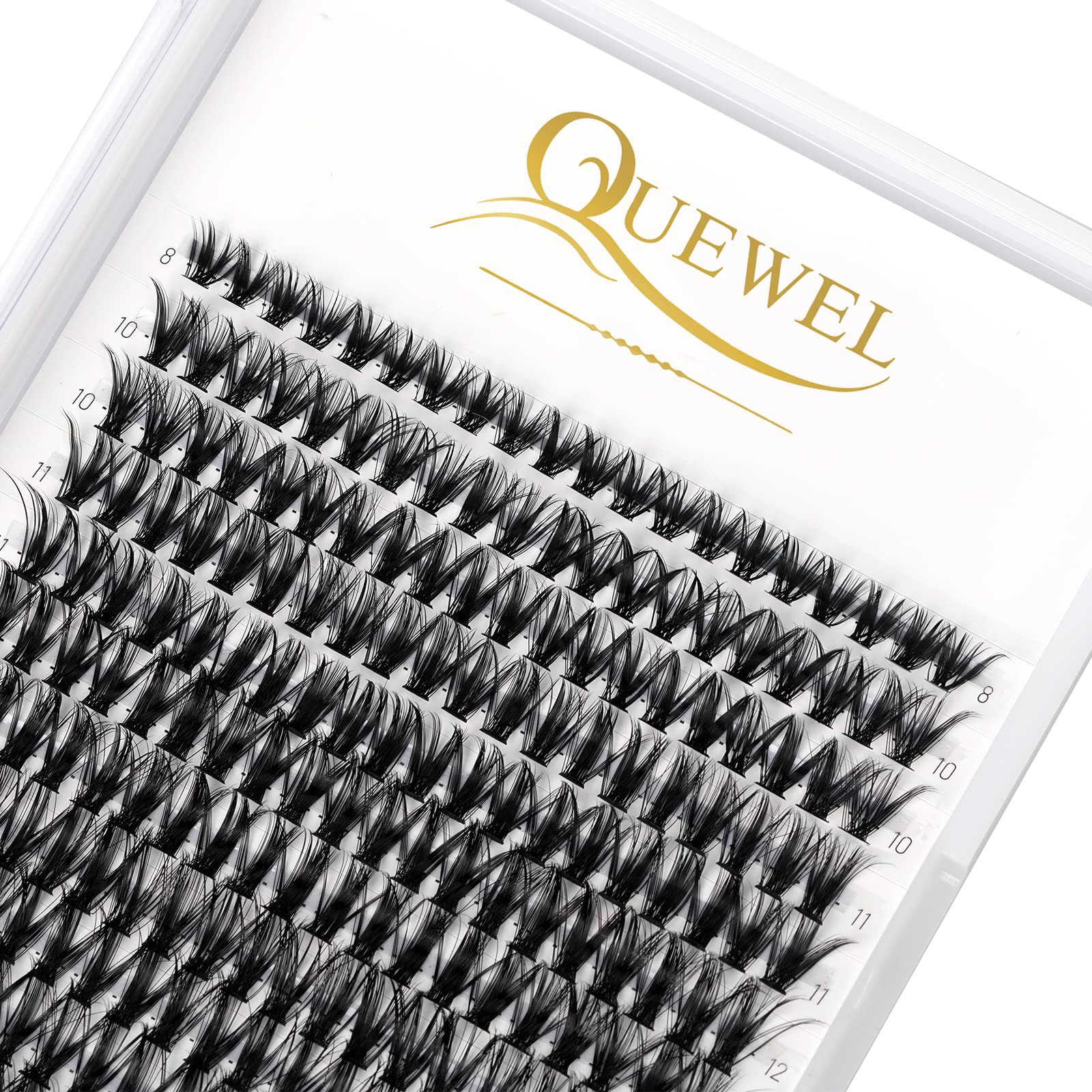 QUEWEL 240Pcs Individual Cluster Lashes - 40D 0.07D Mixed Length 8-14mm - Soft & Natural DIY Eyelash Extensions for Home Use - Perfect for Weddings, Parties, and Daily Makeup Looks