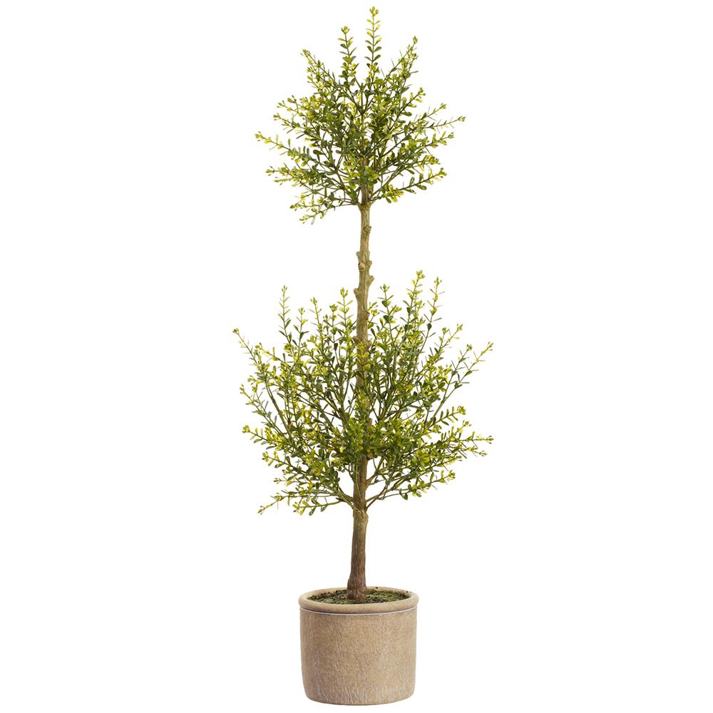 Myrtle Tree in Cement Pot - Indoor/Outdoor Potted Plant for Home, Office, and Garden Decor