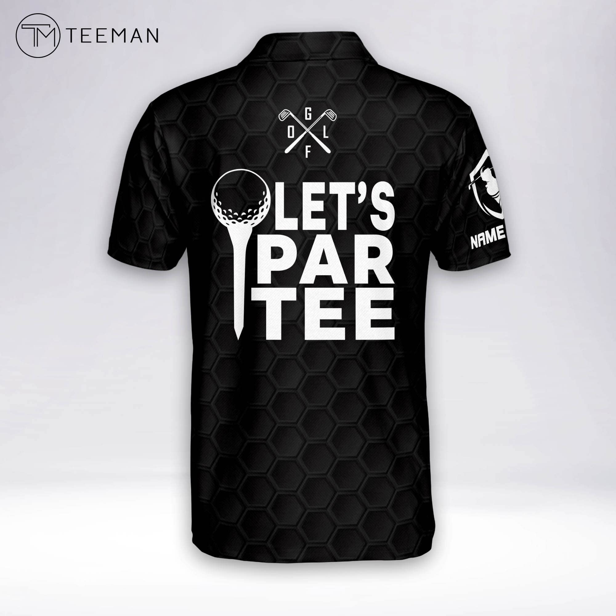 TEEMAN Personalized 3D Retirement Funny Golf Polo Shirts for Men - Moisture Wicking Short Sleeve Dry Fit Performance Shirt - Perfect for Golf Outings, Retirement Parties & Casual Wear