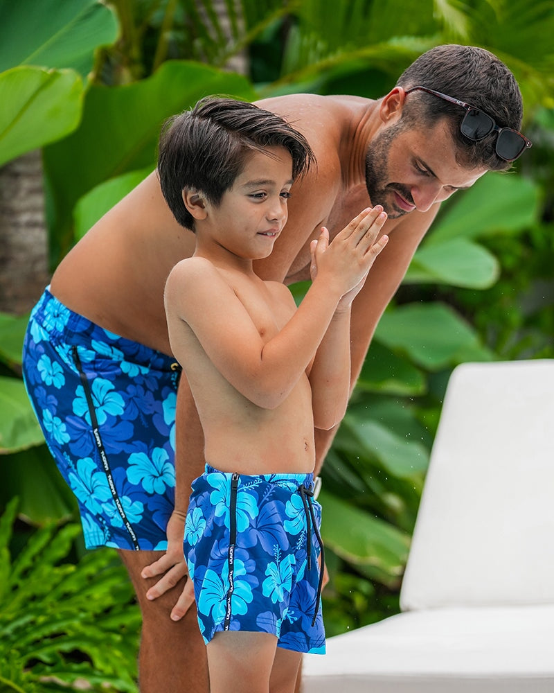 Boys' & Girls' Hawaiian Opihi Print Shorts for Kids - Comfortable Summer Beach Shorts for Outdoor Play, Vacation & Poolside Fun