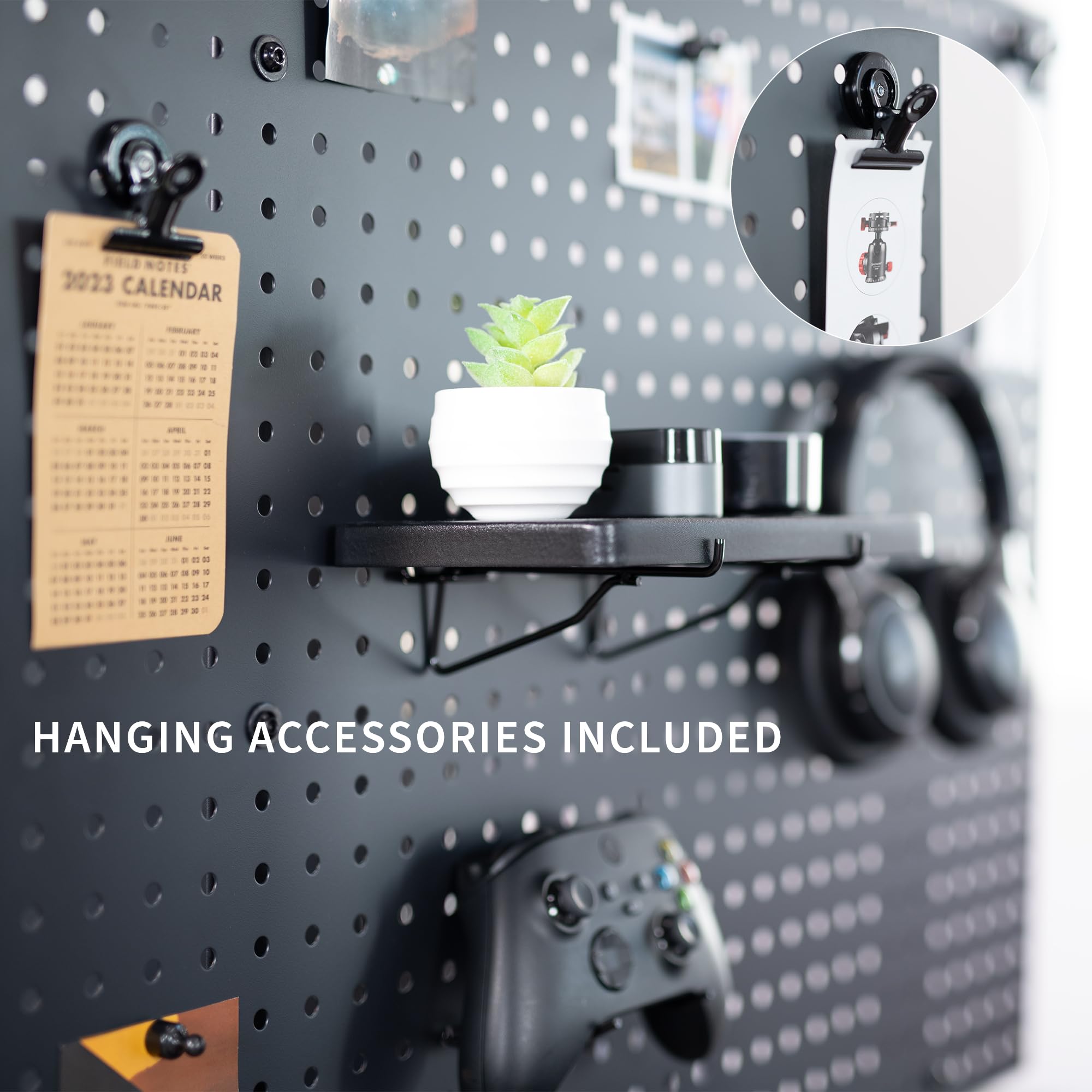 VIVO Steel Clamp-on Desk Pegboard 60x24 Inch - Magnetic Office Organizer with Privacy Panel - Black (PP-DK30B-2) - Perfect for Home Office, Workspace Organization & Under Desk Storage Solutions