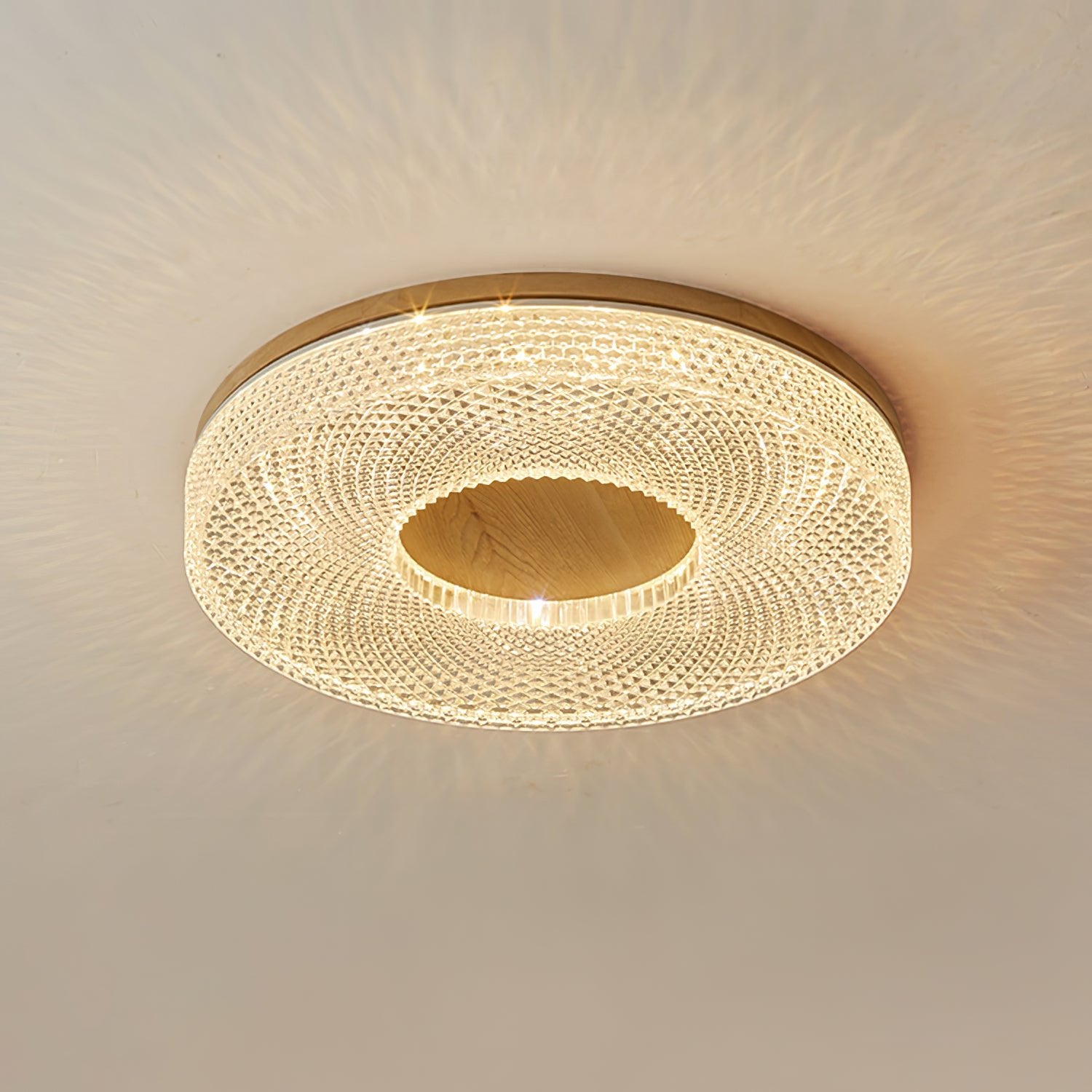 Modern Acrylic Halo Round Ceiling Light Fixture - Energy Efficient LED Flush Mount Lighting for Bedroom, Living Room & Kitchen - Dimmable Contemporary Home Decor