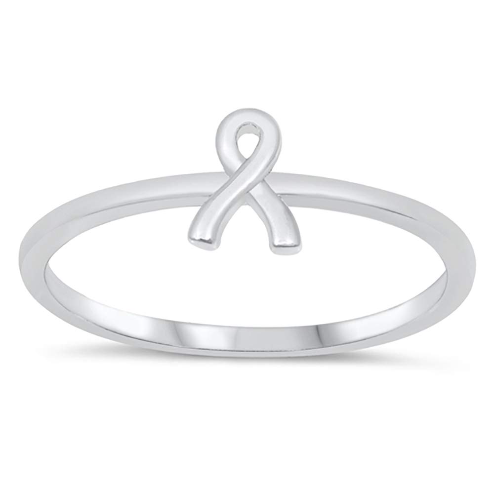Elegant Sterling Silver Small Ribbon Simple Ring for Women - Dainty Minimalist Jewelry Gift for Her - Perfect for Everyday Wear, Special Occasions & Anniversary Gifts