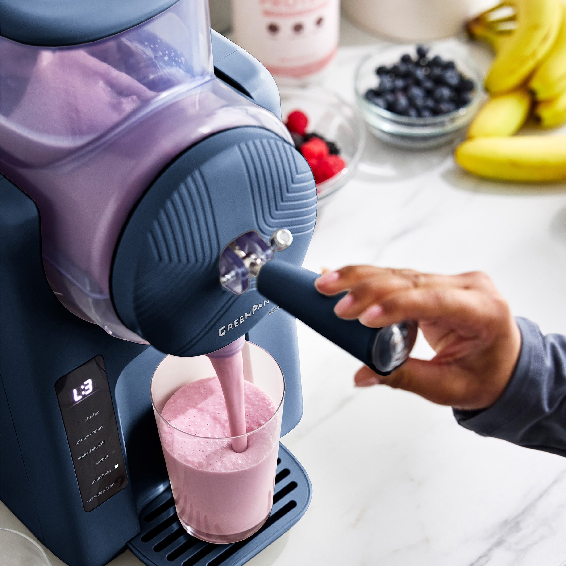 Frost Ice Cream & Frozen Drink Maker - Homemade Gelato, Sorbet, and Slushie Machine for Berry Smoothies, Cocktails, and Desserts | Perfect for Parties, Summer Treats, and Healthy Snacks