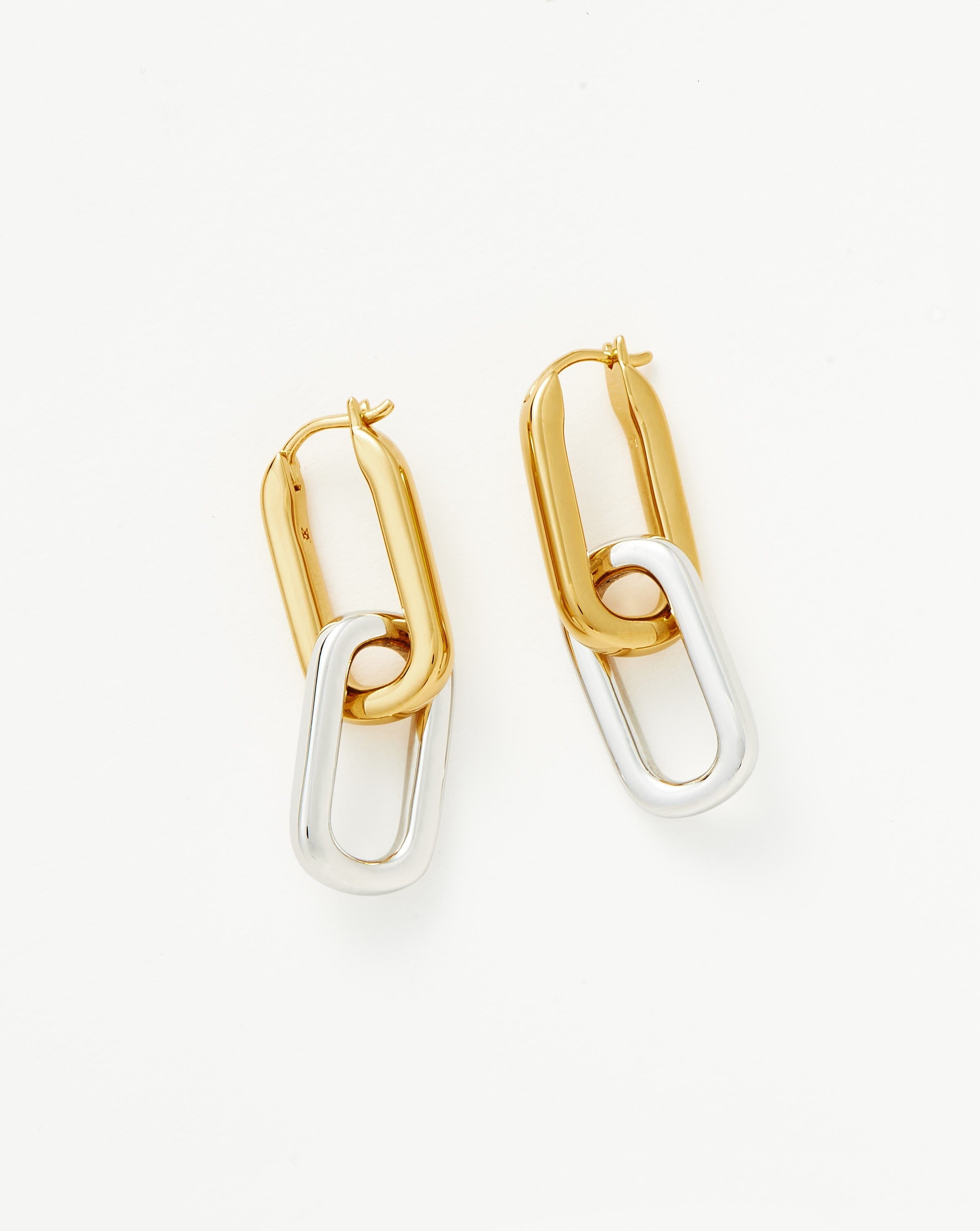Ovate Double Link Hoop Earrings for Women - Trendy Gold & Silver Fashion Jewelry - Perfect for Parties, Weddings & Everyday Wear