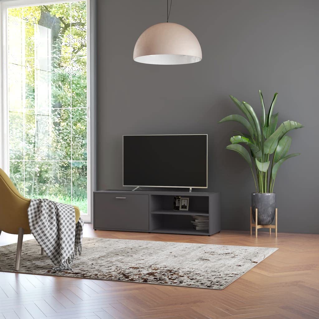 Modern Simple 50 Inch TV Stand - Wooden TV Console Table with Door & Open Shelves, Sturdy Entertainment Center & Gaming Table (47