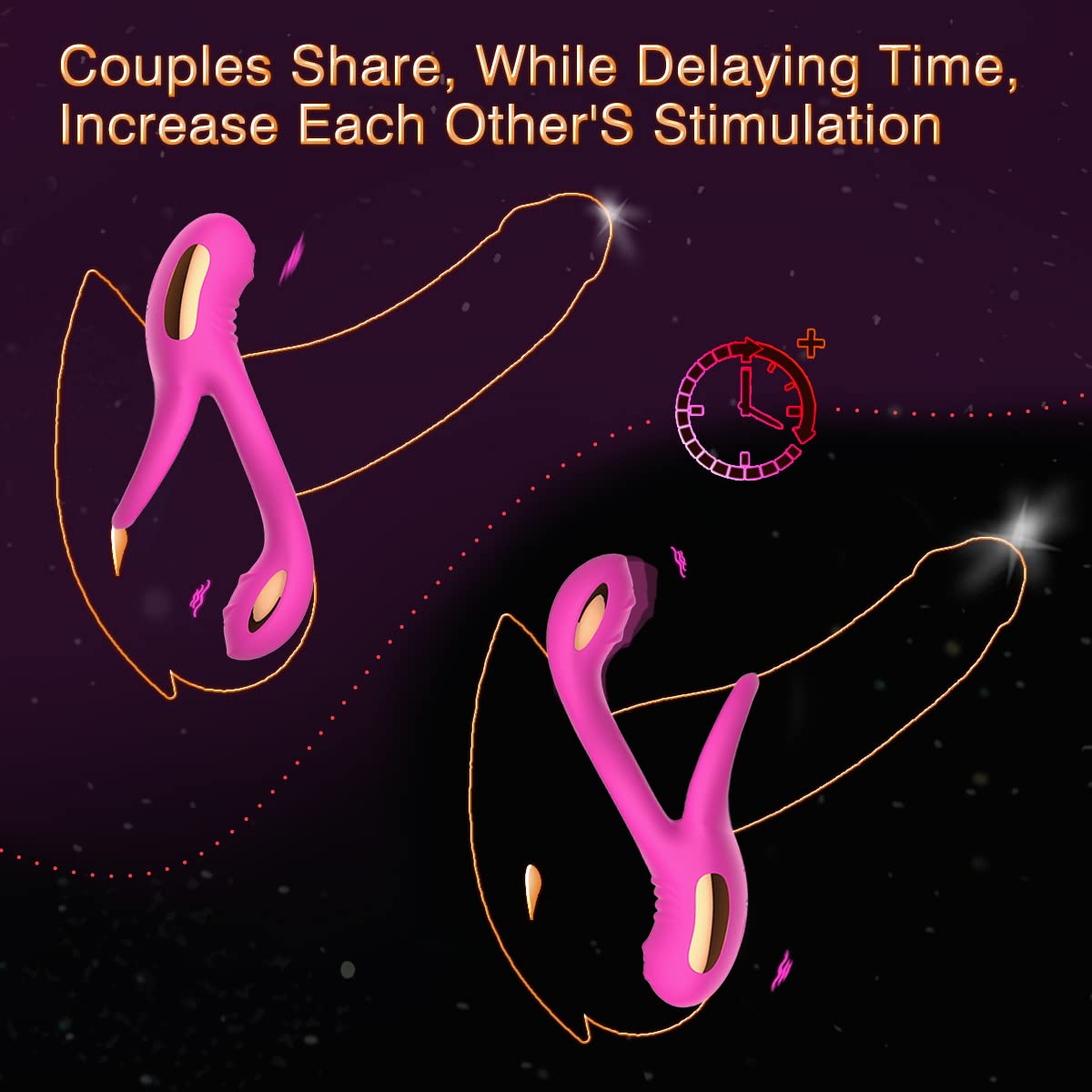 **10-Speed Vibrating Cock Ring with Clitoral Stimulator - Waterproof Medical Silicone Penis Ring for Men & Couples - Purple Adult Sex Toy for Enhanced Pleasure & Intimacy**    *(Perfect for couples foreplay, solo play, and spicing up your bedroom adventures - waterproof for shower & bath use!)*