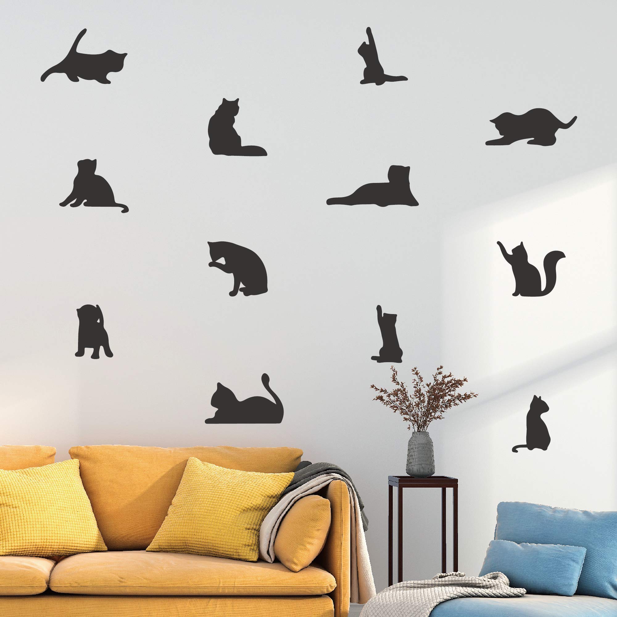 Cute Cat Wall Decals for Kids Room - Nursery & Playroom Decor