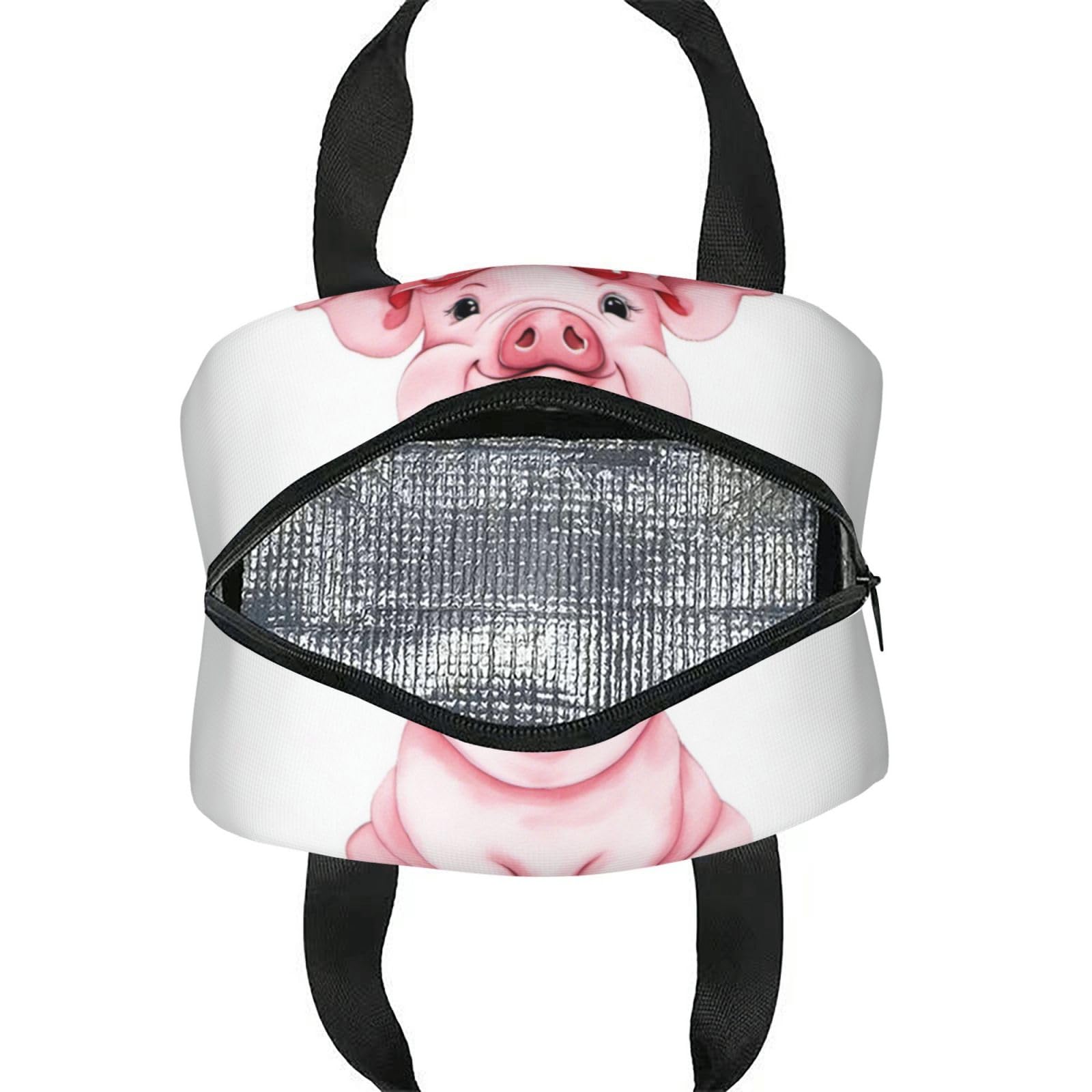 Insulated Pink Pig Lunch Box - Reusable Thermal Meal Bag for Kids, Adults, School, Work, Travel & Picnic - Perfect for Keeping Food Fresh On-the-Go