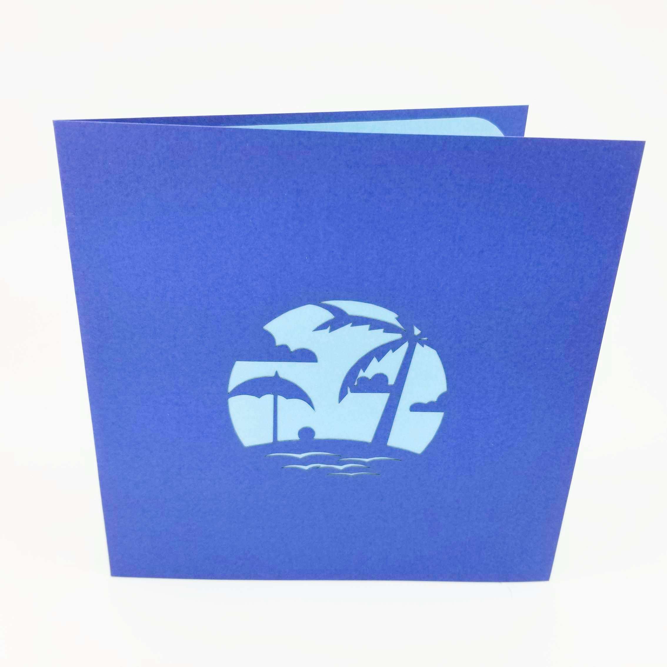 Beach Pop Up Greeting Card - Retirement, Birthday, Congratulations, Father's Day, Mother's Day Card with 3D Island Luggage Design | Perfect for Beach Lovers & Vacation-Themed Celebrations