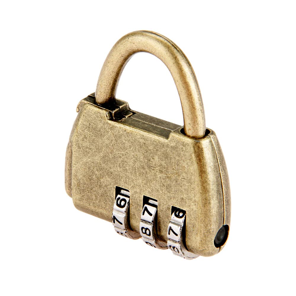 Vintage Style Digital Combination Lock - Handbag Shaped Padlock for Jewelry Box, Gift Box, Cabinet, Drawer & Suitcase (2 Pack, Antique Bronze) - Secure Your Valuables at Home, Office or While Traveling