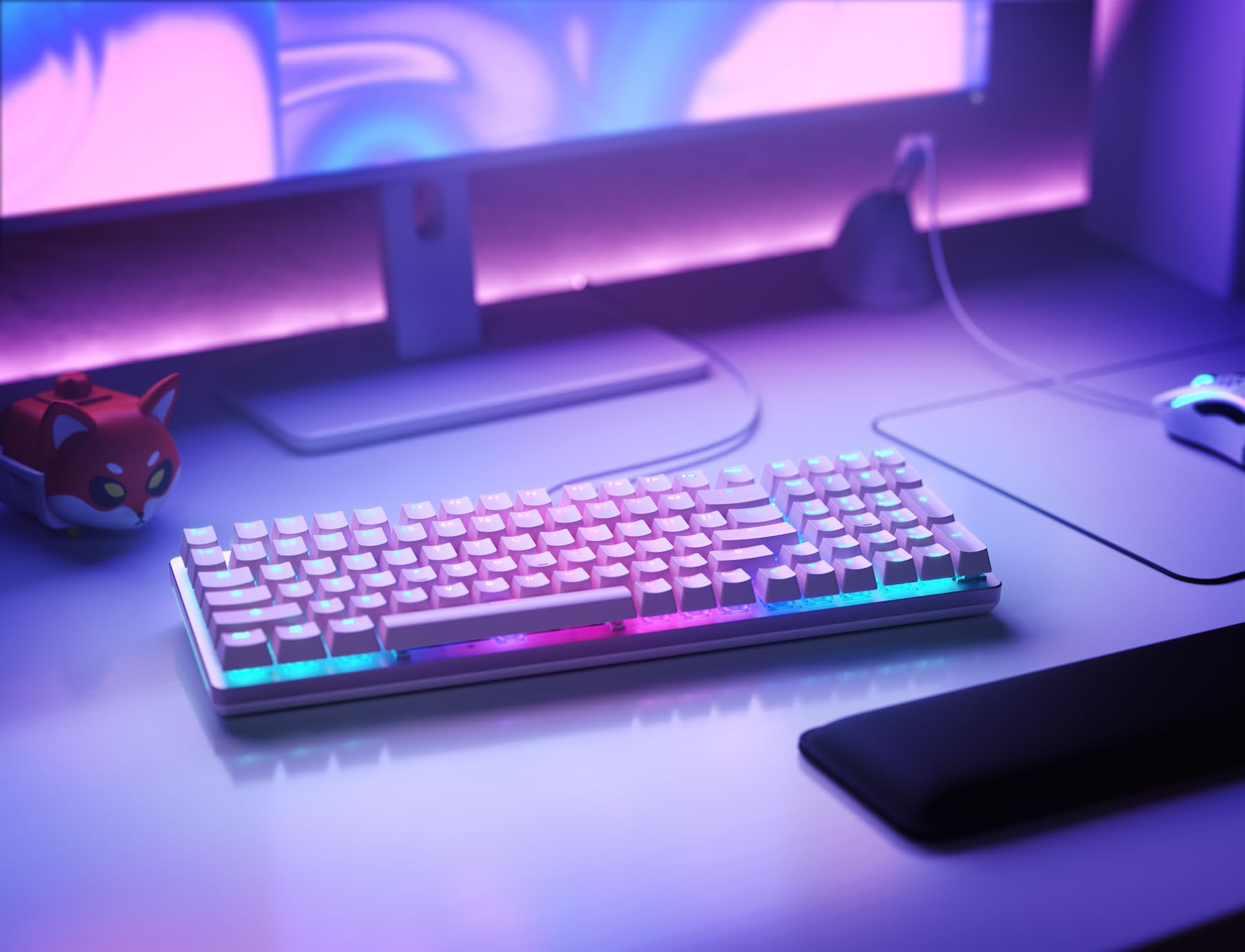 Glorious GMMK 2 Full Size (96%) Mechanical Gaming Keyboard - Aluminum Frame, Hot-Swappable, Double-Shot Keycaps, Glorious Fox Switches, RGB Backlit, German QWERTZ Layout - Pink | Perfect for Esports, Streaming & Office Work