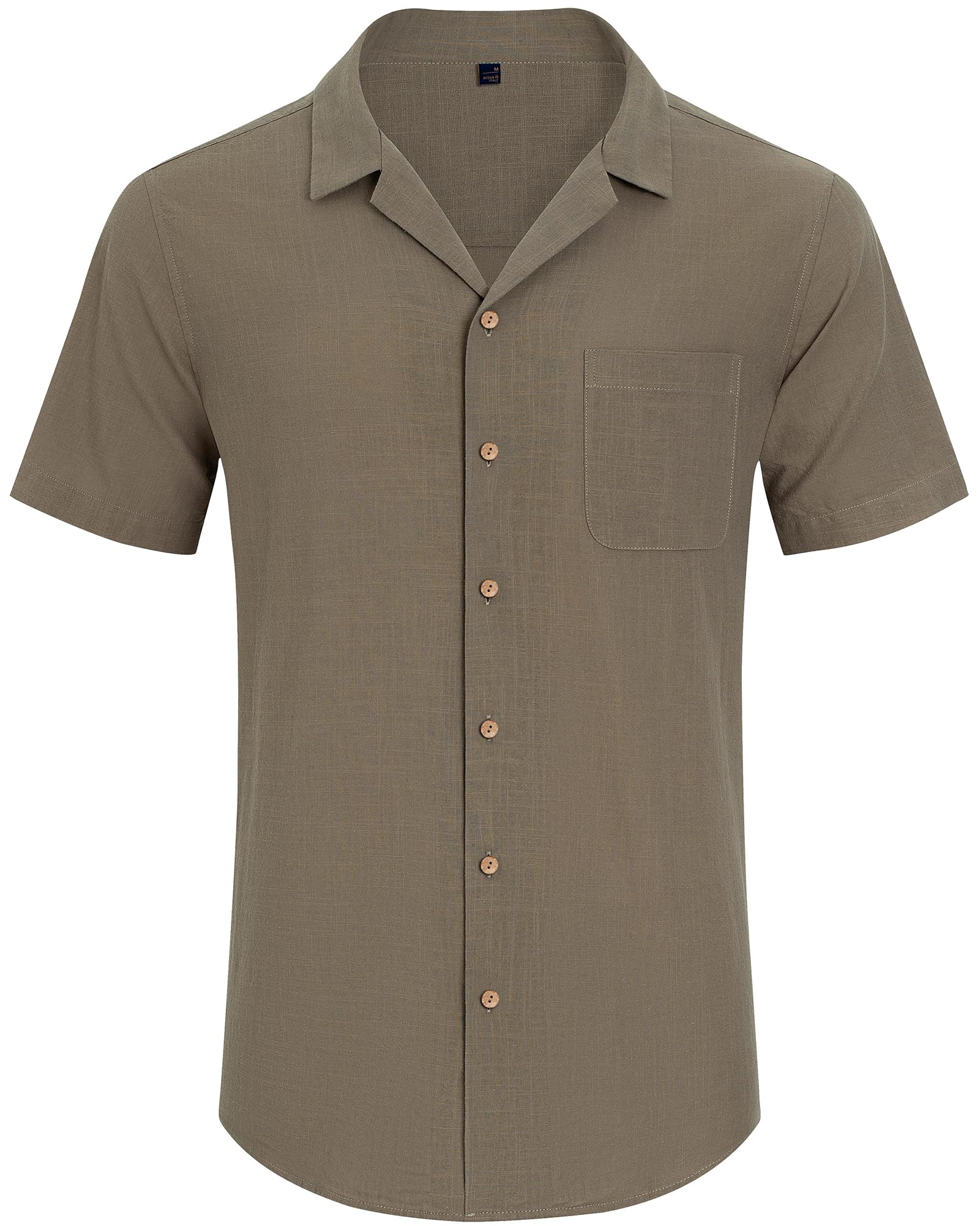 Men's Linen Short Sleeve Button Down Shirts - Breathable Cotton Summer Casual Shirts for Beach, Vacation & Hawaiian Style | Perfect for Tropical Getaways, Pool Parties & Summer Outings