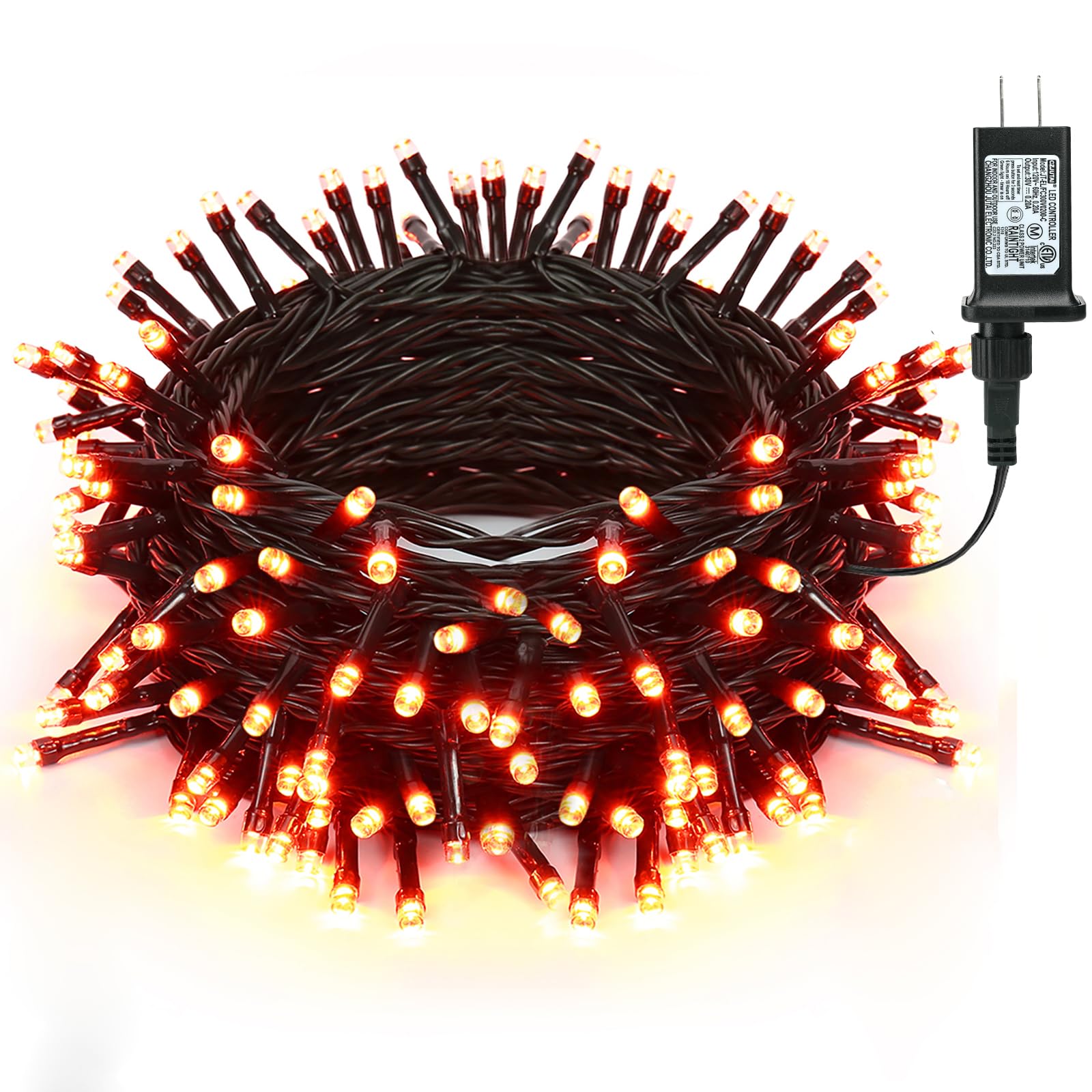 Brizled 78.74ft 240 LED Orange Halloween String Lights - Connectable with Timer, 8 Lighting Modes, Waterproof for Outdoor & Indoor Use - Perfect for Halloween Party Decor, Yard, Garden, and Home Decoration