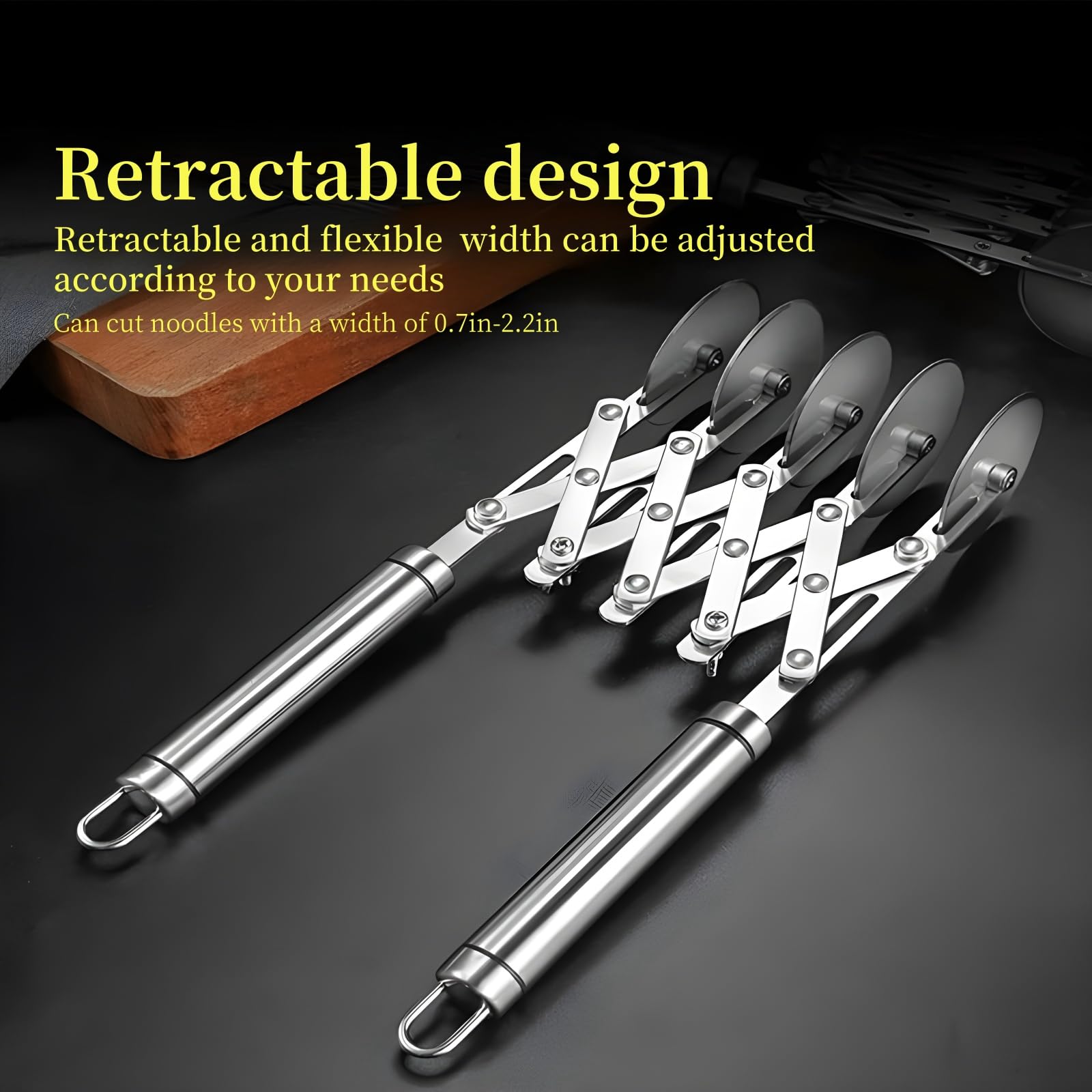 5-Wheel Professional Stainless Steel Pastry Cutter - Heavy Duty Pizza & Dough Tool for Baking, Lattice Cutting, Cookie Dividing - Ergonomic Handle Multi-Use Kitchen Utensil - Perfect for Home Bakers, Professional Chefs & Pizza Lovers