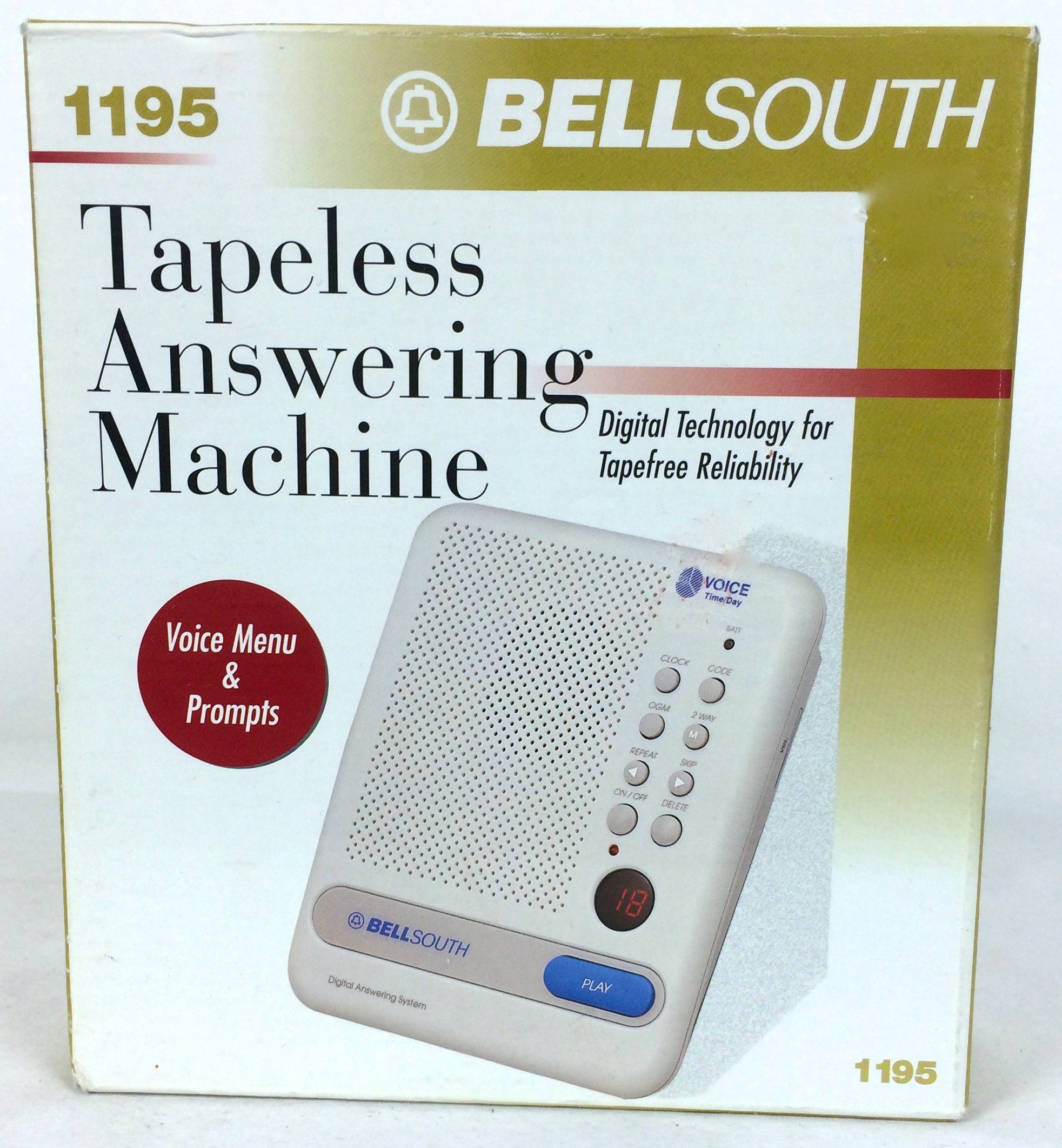 Bellsouth 1195 Cordless Digital Answering Machine with Call Screening - Home & Office Phone Accessory for Reliable Message Recording