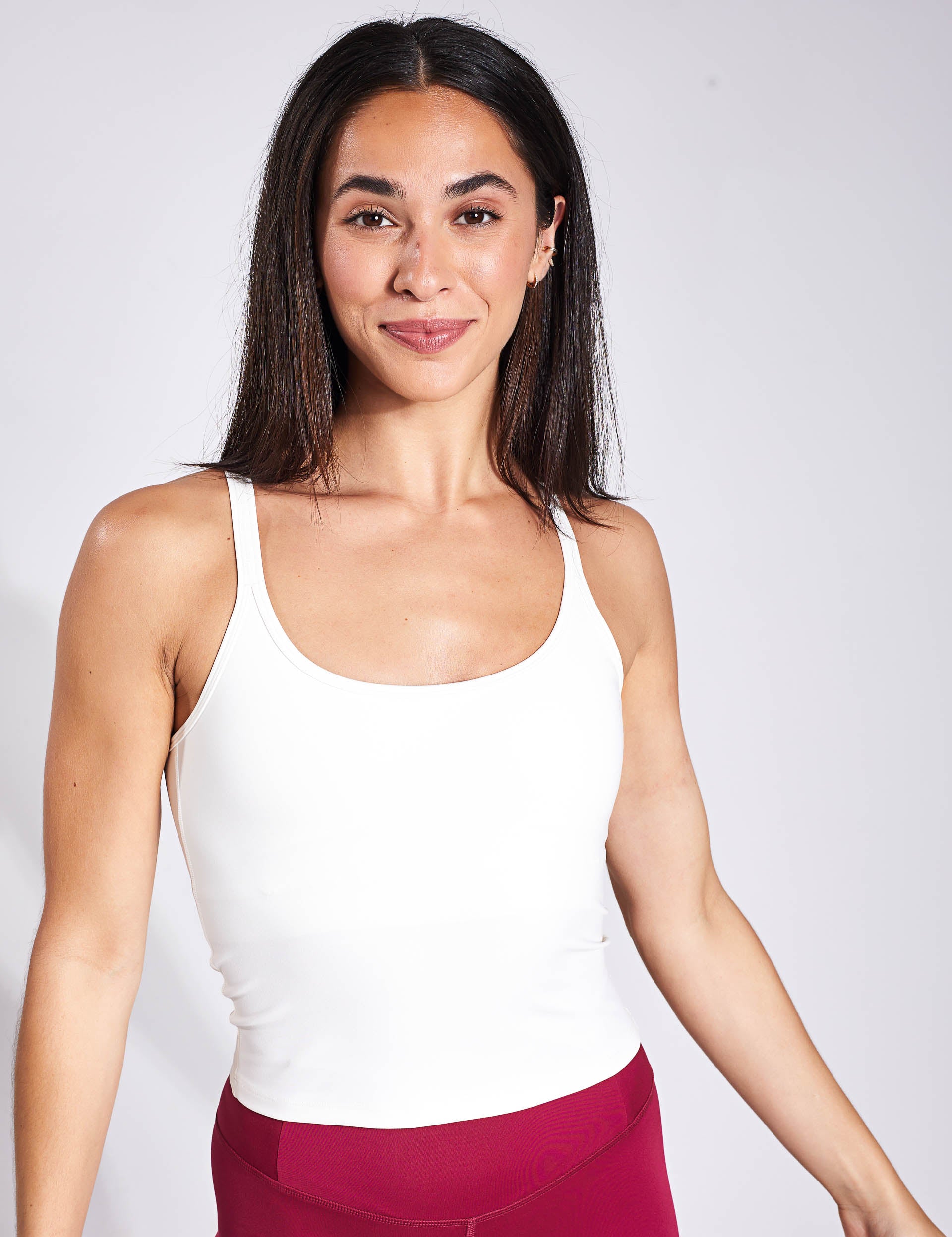Gemma Scoop Tank Top for Women - Ivory Cotton Casual Blouse | Perfect for Summer Outfits, Beachwear & Layering
