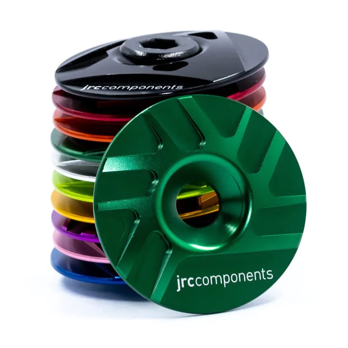 JRC Components Lightweight 6061-T6 Aluminum Headset Stem Top Cap & Bolt - Compatible with 1-1/8