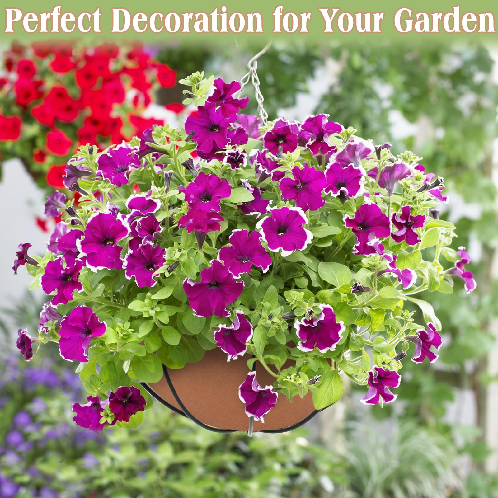 10 Inch Felt Hanging Basket Liners (2 Pack) - Round Fabric Planter Basket Liner for Flowers & Plants - Eco-Friendly Coco Liner Alternative - Bird Nesting Prevention - Perfect for Indoor/Outdoor Hanging Baskets, Balconies & Garden Decor