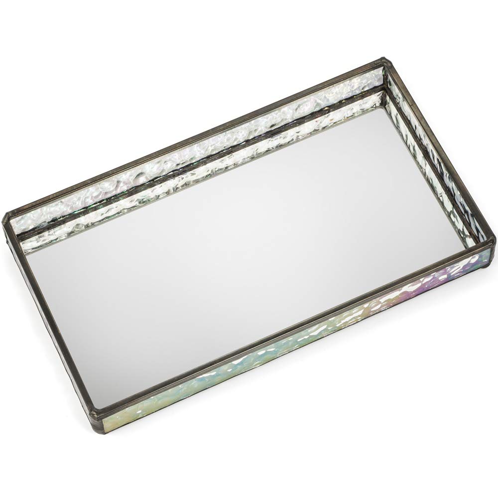 Mirrored Glass Tray for Makeup & Jewelry - Bathroom Vanity Organizer - Home Decor Gift for Women