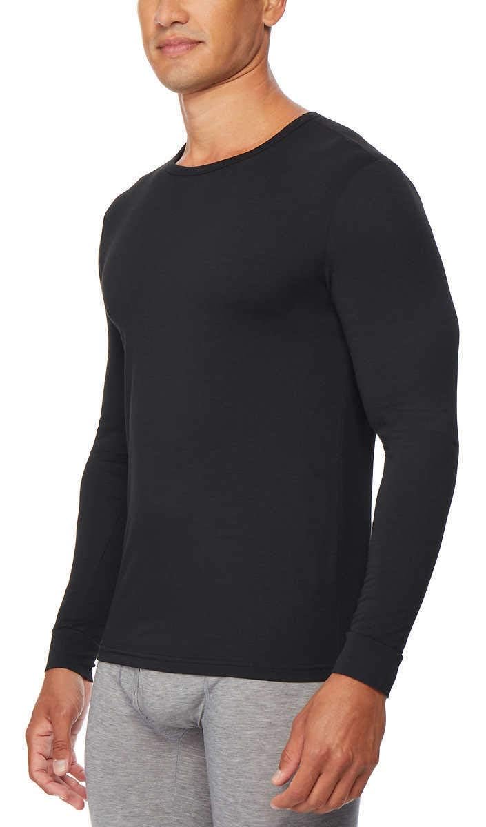 32 DEGREES Heat Thermal Long Sleeve Crew Neck T-Shirt for Men - XX-Large, Black - Moisture Wicking & Warm Base Layer for Winter, Outdoor Activities & Workout