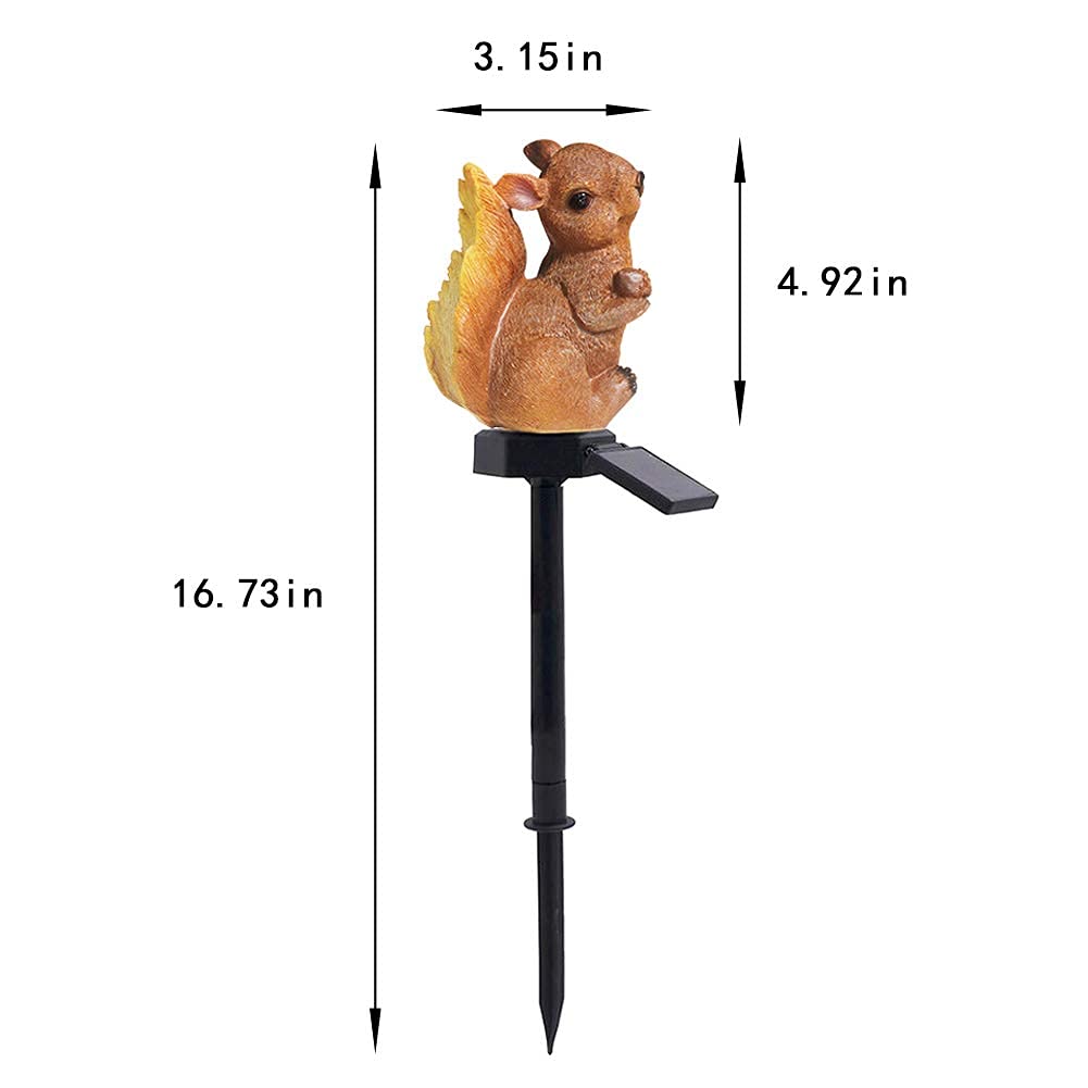 Solar Squirrel LED Yard Lights - Waterproof Outdoor Landscape Lighting for Garden, Lawn, Patio & Walkway | Warm White Solar-Powered Animal Decor | Perfect for Evening Ambiance & Pathway Illumination