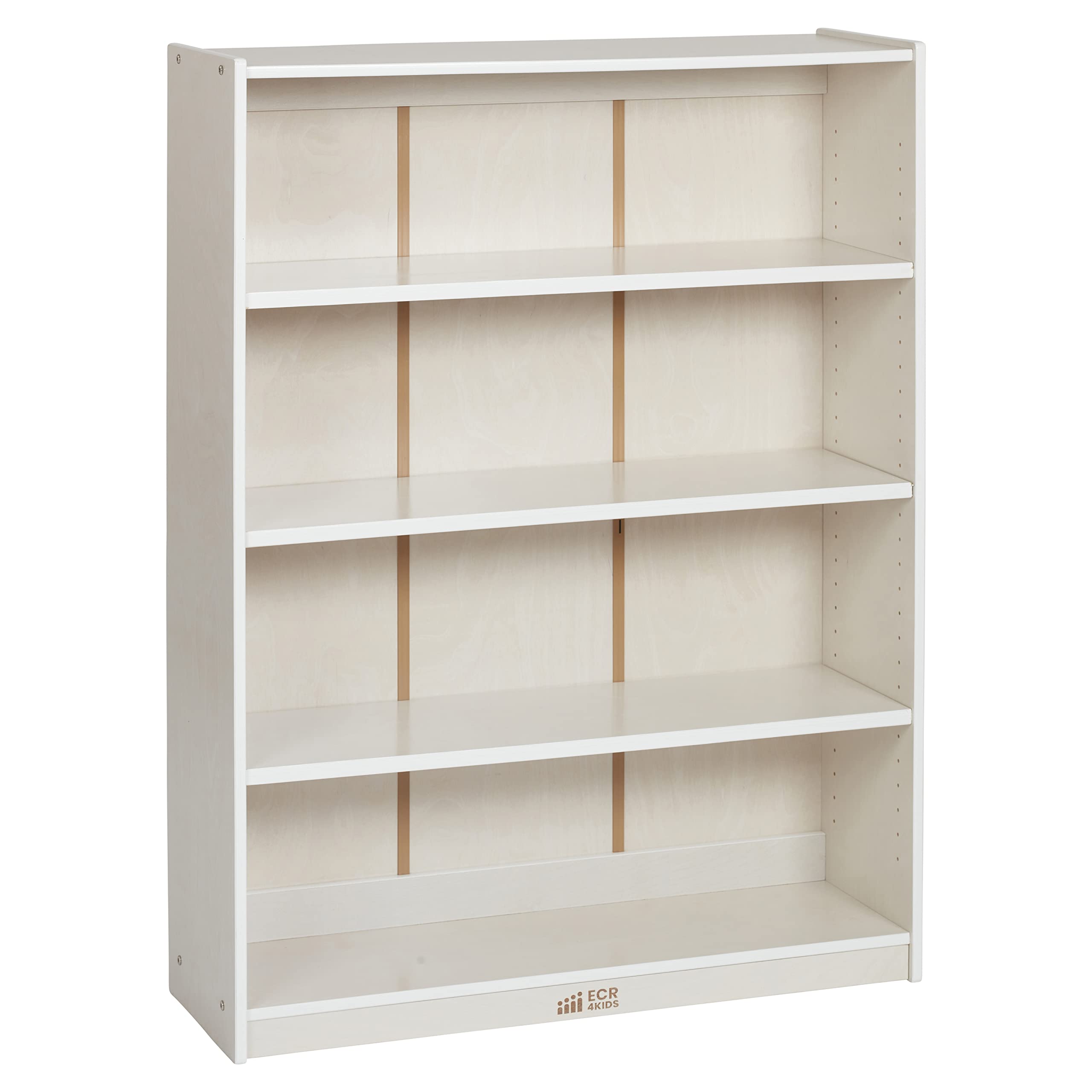 ECR4Kids Classic 48-Inch White Wash Bookcase with Adjustable Shelves - Perfect for Kids' Rooms, Classrooms, and Home Libraries