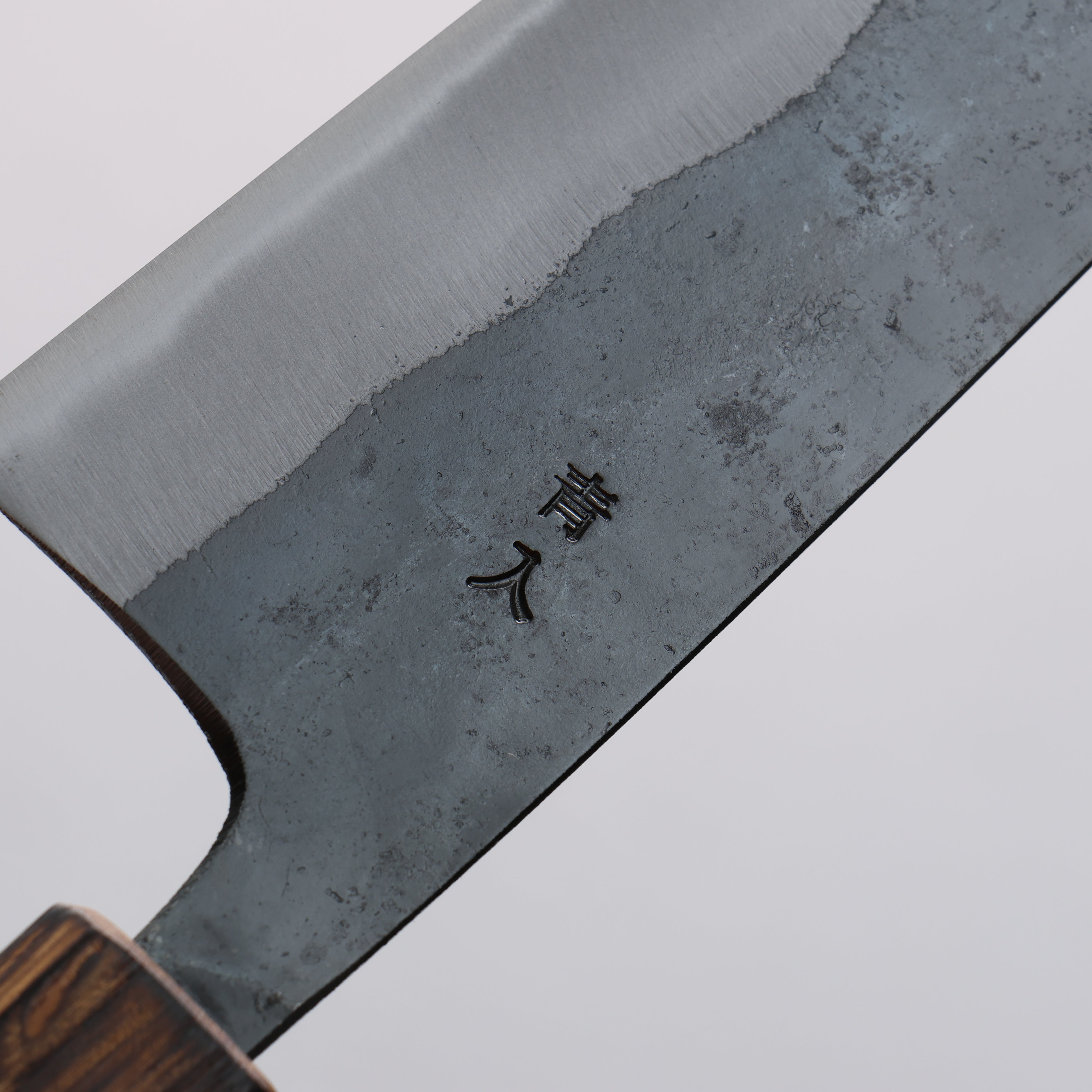 Oul Blue Steel No.2 Black Finished Small Bunka Knife 125mm with Oak Handle - Perfect for Home Cooking, Sushi Preparation & Vegetable Chopping