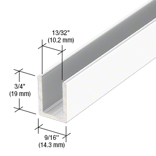 White Shower Screen Wall Channel - Fixed Panel Shower Deep U Channel 2410mm for Bathroom & Wet Room Installation
