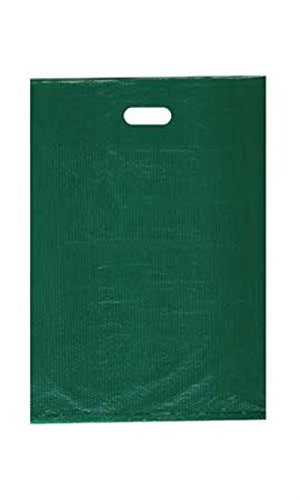 1000 Pack Green Medium High Density Polyethylene Merchandise Bags 12x3x18 Inches - Bulk Shopping Bags for Retail Stores, Grocery & Packaging
