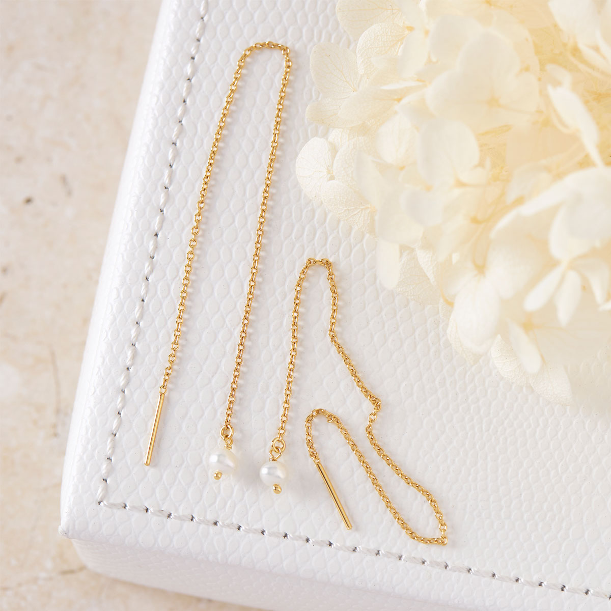 Dainty Gold Pearl Threader Earrings for Women - Elegant & Minimalist Jewelry for Everyday Wear, Parties & Special Occasions