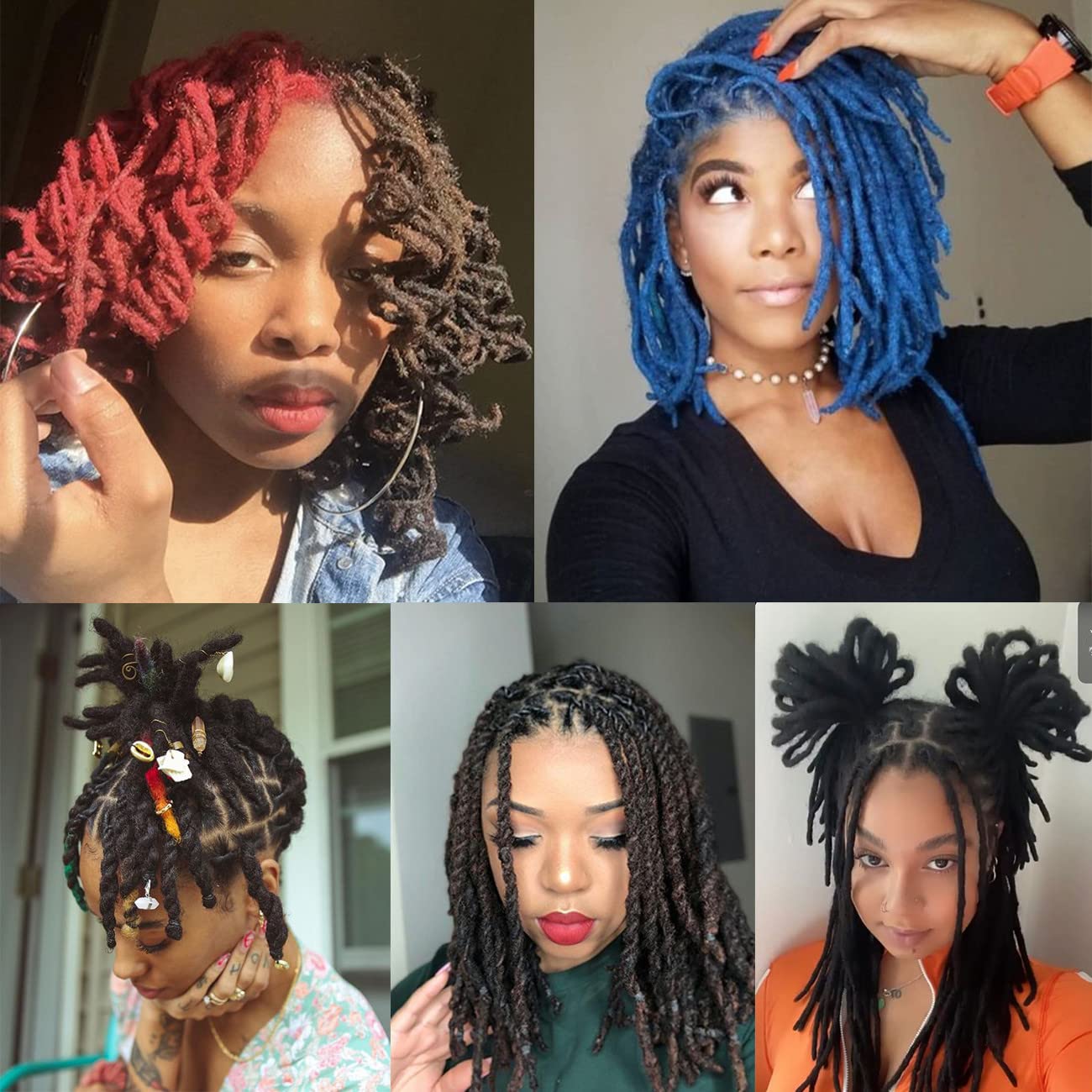 100% Real Human Hair Dreadlock Extensions - 12 Inch 60 Strands (0.4cm Thickness) - Handmade Permanent Loc Extensions for Women & Men - Natural Black - Safe for Dyeing & Bleaching - Perfect for Protective Styles, Cultural Events & Fashion Hairstyles