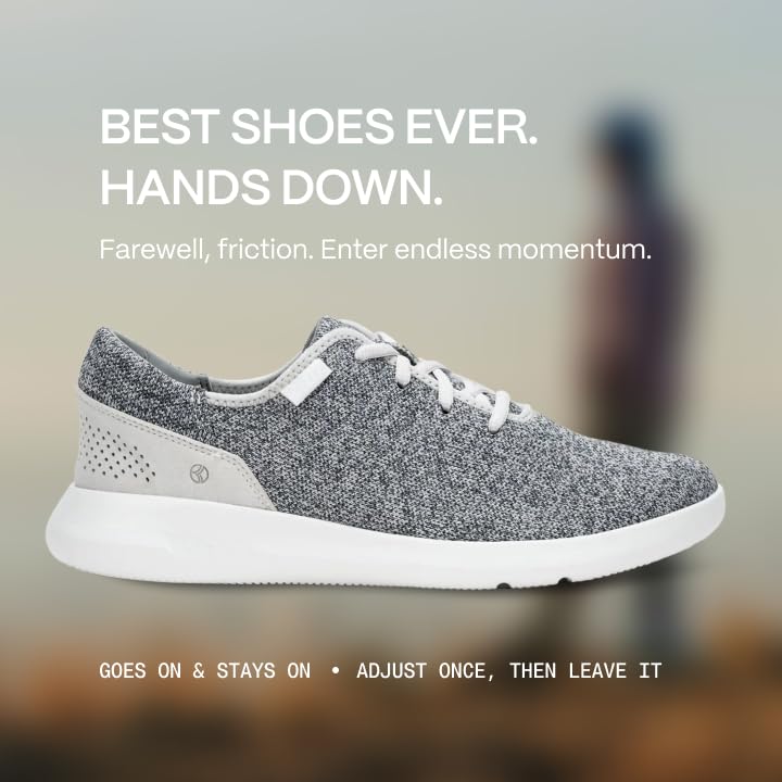 Kizik Madrid Hands-Free Slip-On Sneakers for Men & Women - Comfortable Walking Shoes, Casual Fashion Sneakers for Any Occasion (Grey, M6/W7.5) - Perfect for Travel, Work & Everyday Wear