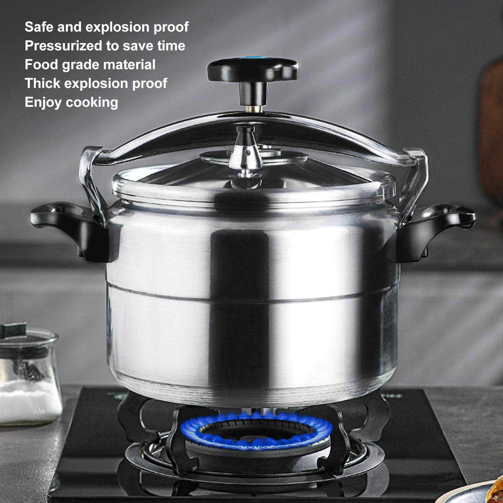 Haofy 3L Large Capacity Pressure Cooker - Aluminum Alloy Quick Cooking Pot with Anti-Stick Coating & Safety Lock, Thickened Base for Fast Meals - Perfect for Home Kitchen & Commercial Use (Pressure Cooking, Steaming, Soup Making)