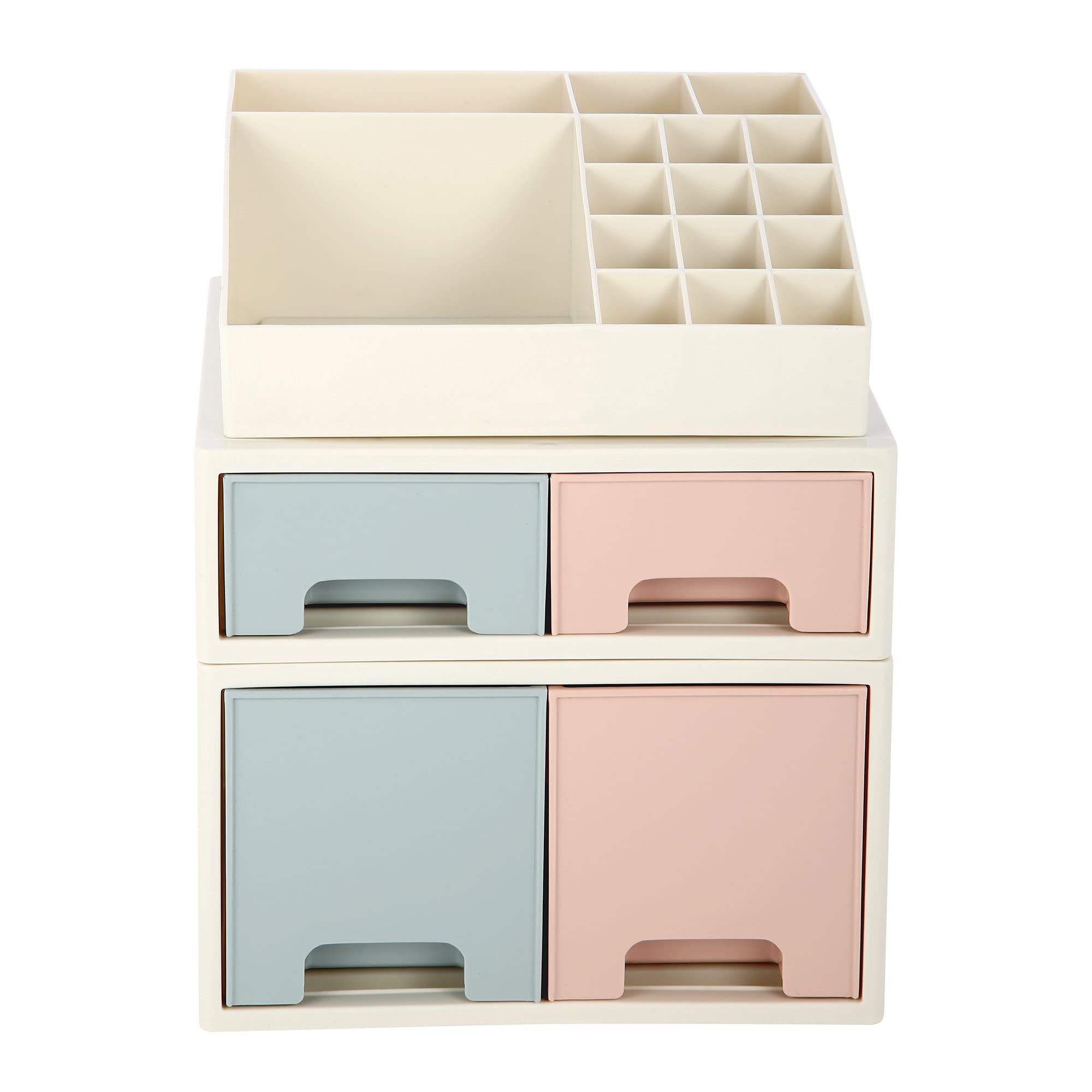 4-Drawer Stationery & Cosmetic Organizer Box - 16 Slots for Pens, Cards, Office Supplies - Perfect for Home & Office Organization