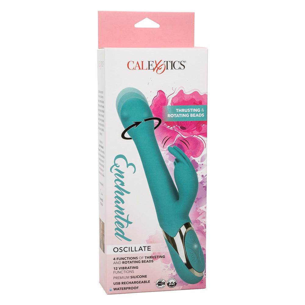 Enchanted Oscillating Thrusting Rabbit Vibrator with Rotating G-Spot Beads - Powerful Dual Stimulation for Women, Perfect for Solo Play & Couples Intimacy