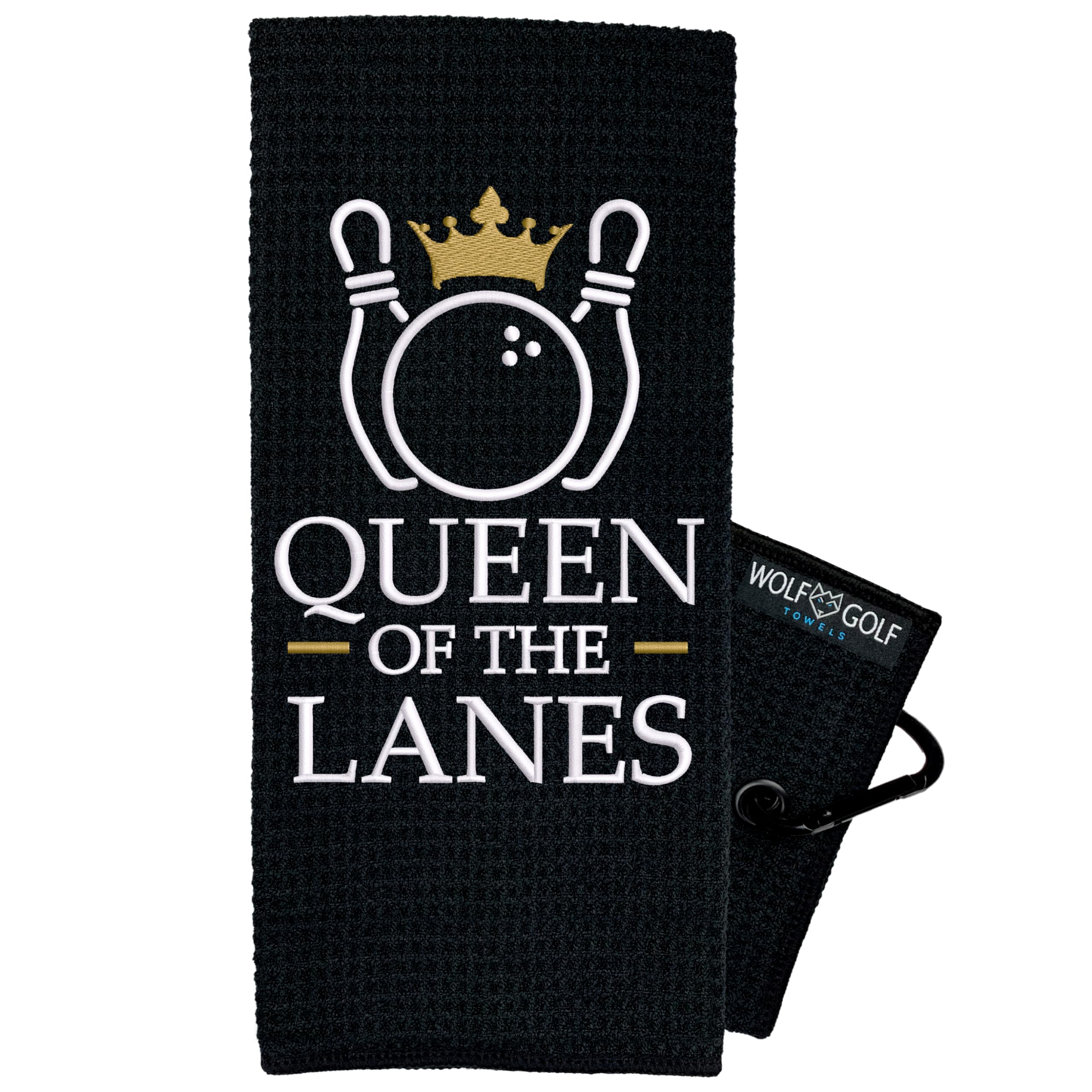 Queen of The Lanes Bowling Towel - Premium Microfiber Bowling Ball Towel for Women | Funny & Stylish Bowling Accessories | Perfect Gift for Bowlers | Use During Games & Practice Sessions