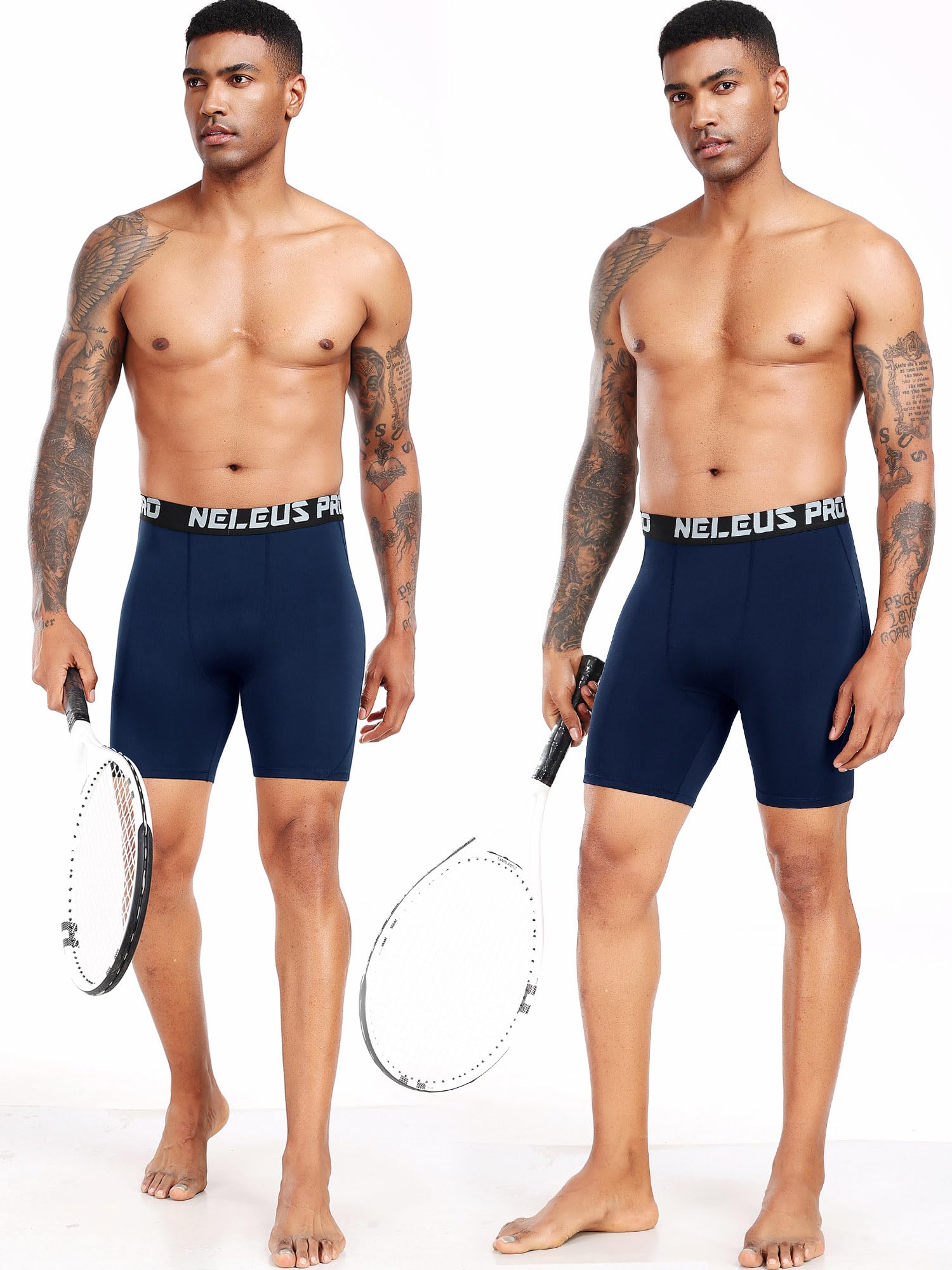 NELEUS 3 or 6 Pack Men's Compression Shorts - Spandex Workout Shorts for Running, Training & Sports | Moisture-Wicking Athletic Baselayer Underwear for Gym, Cycling & Active Lifestyle