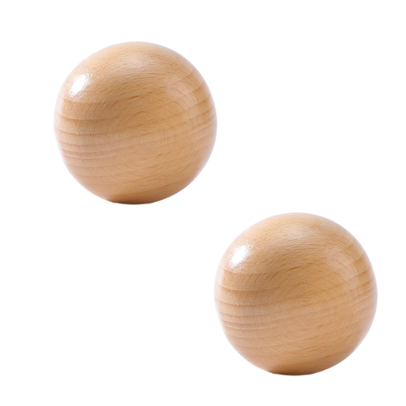 Wooden Cabinet Knobs and Drawer Pulls - 2 Pack Log Knob & Handle Set for Wardrobe, Dresser, Kitchen Cabinets - Natural Wood Finish (35mm Ball Diameter) - Perfect for Home Decor, DIY Furniture Upgrade & Vintage Style Interiors