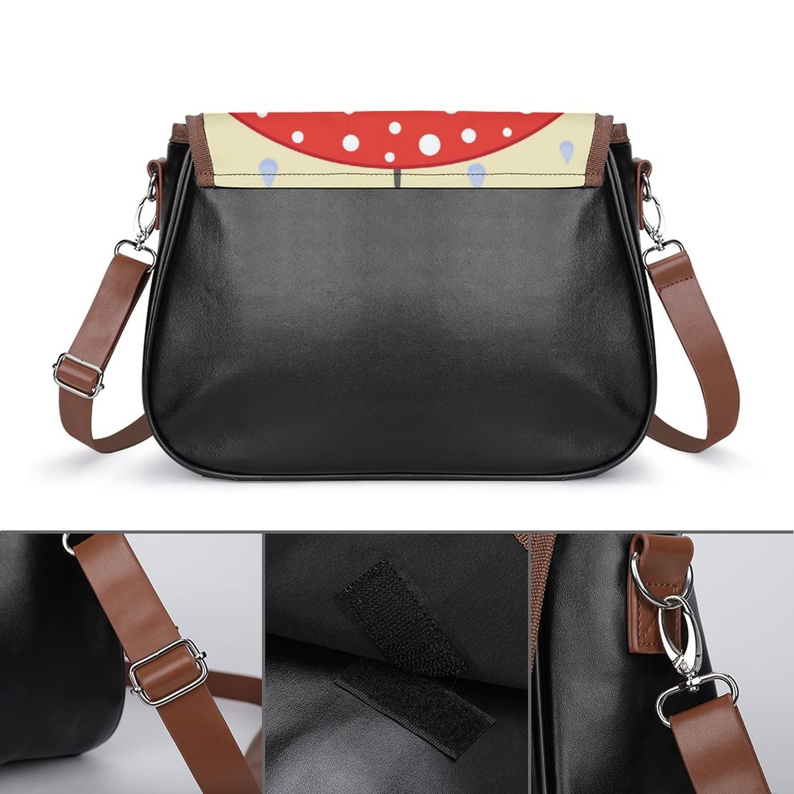 Stylish Printed Crossbody Shoulder Bag for Women - PU Leather Designer Satchel with Cute Donkey Rain Cartoon Pattern | Perfect for Travel, Shopping & Daily Use