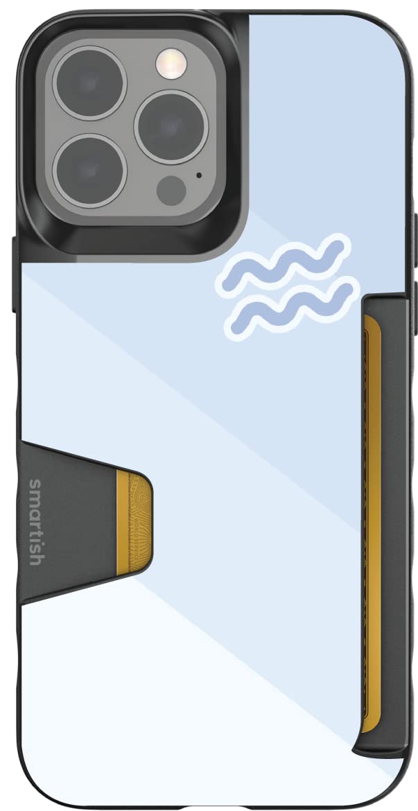 Smartish Aquarius iPhone 13 Pro Max Wallet Case - Slim Protective Credit Card Holder with RFID Protection | Perfect for Everyday Use, Travel & Business (Fits iPhone 13 Pro Max)