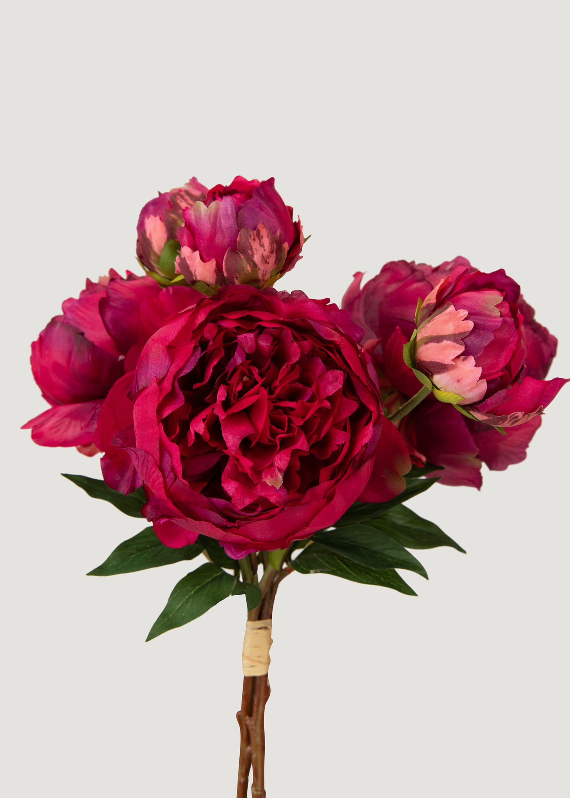 Premium Fuchsia Faux Peony Flower Bouquet - 21 Stems Artificial Silk Flowers for Home Decor, Wedding Centerpieces & Party Arrangements