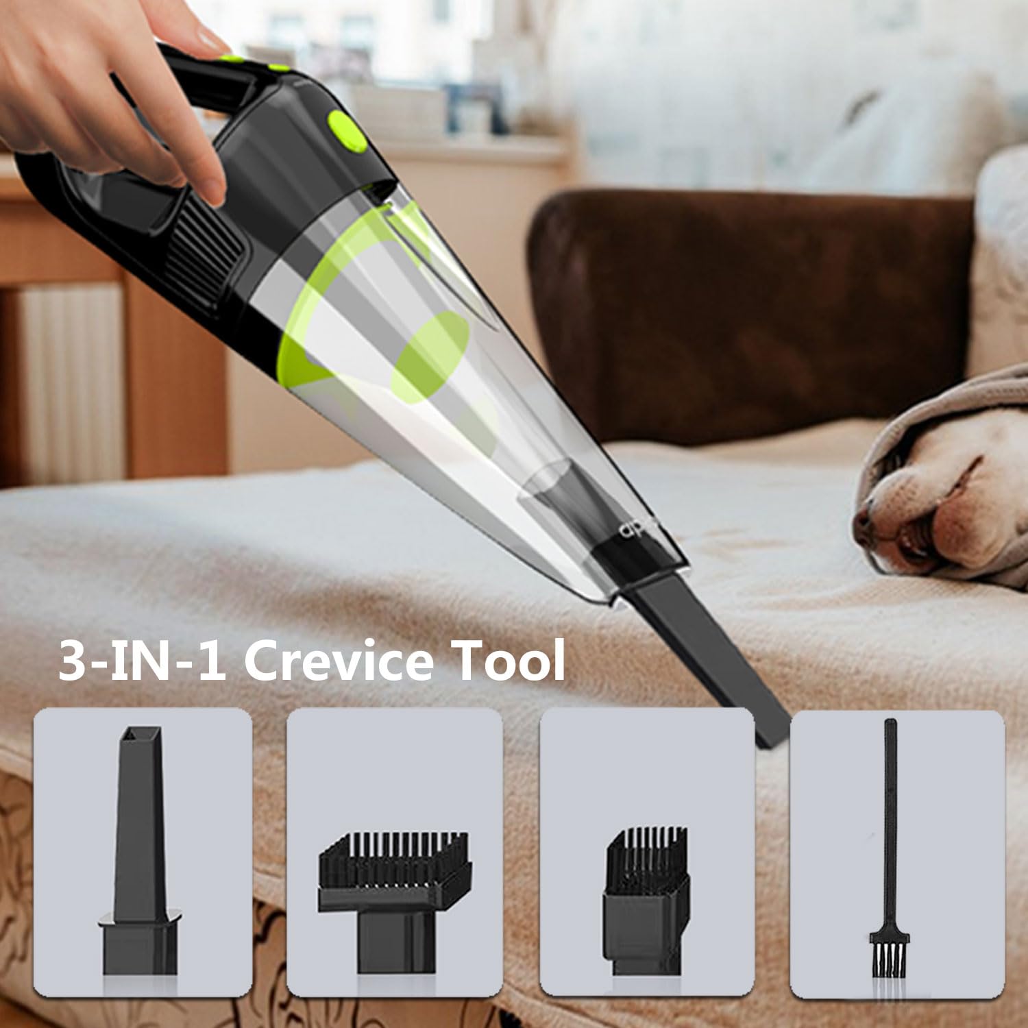 4-Piece Handheld Vacuum Cleaner Attachment Set - Includes Cleaning Brush & Crevice Nozzle for AB-105 Hoover Vacuum | Perfect for Pet Hair, Car Detailing & Home Deep Cleaning