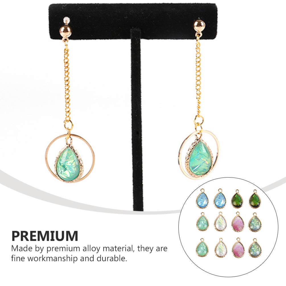 EXCEART 12pcs Water Drop Pendant Charms - Drop Shape Jewelry Making Supplies for DIY Earrings, Necklaces & Bracelets - Perfect for Crafting, Gifts & Fashion Accessories