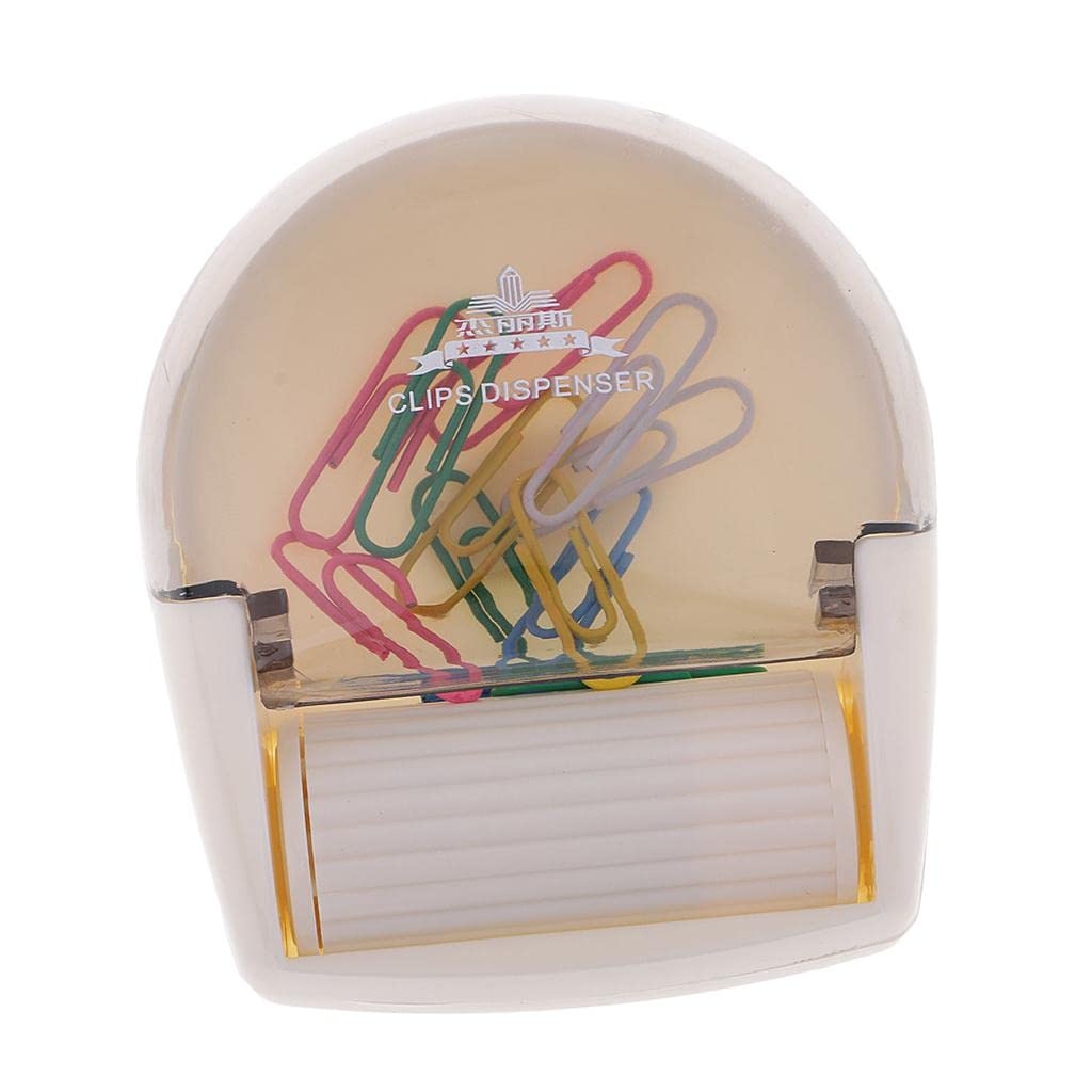 Colorful Paper Clip Dispenser Holder with 12 Assorted Clips - Fun Desk Organizer & Office Supply for Students, Teachers - Perfect Gift for Coworkers & Back to School Accessories