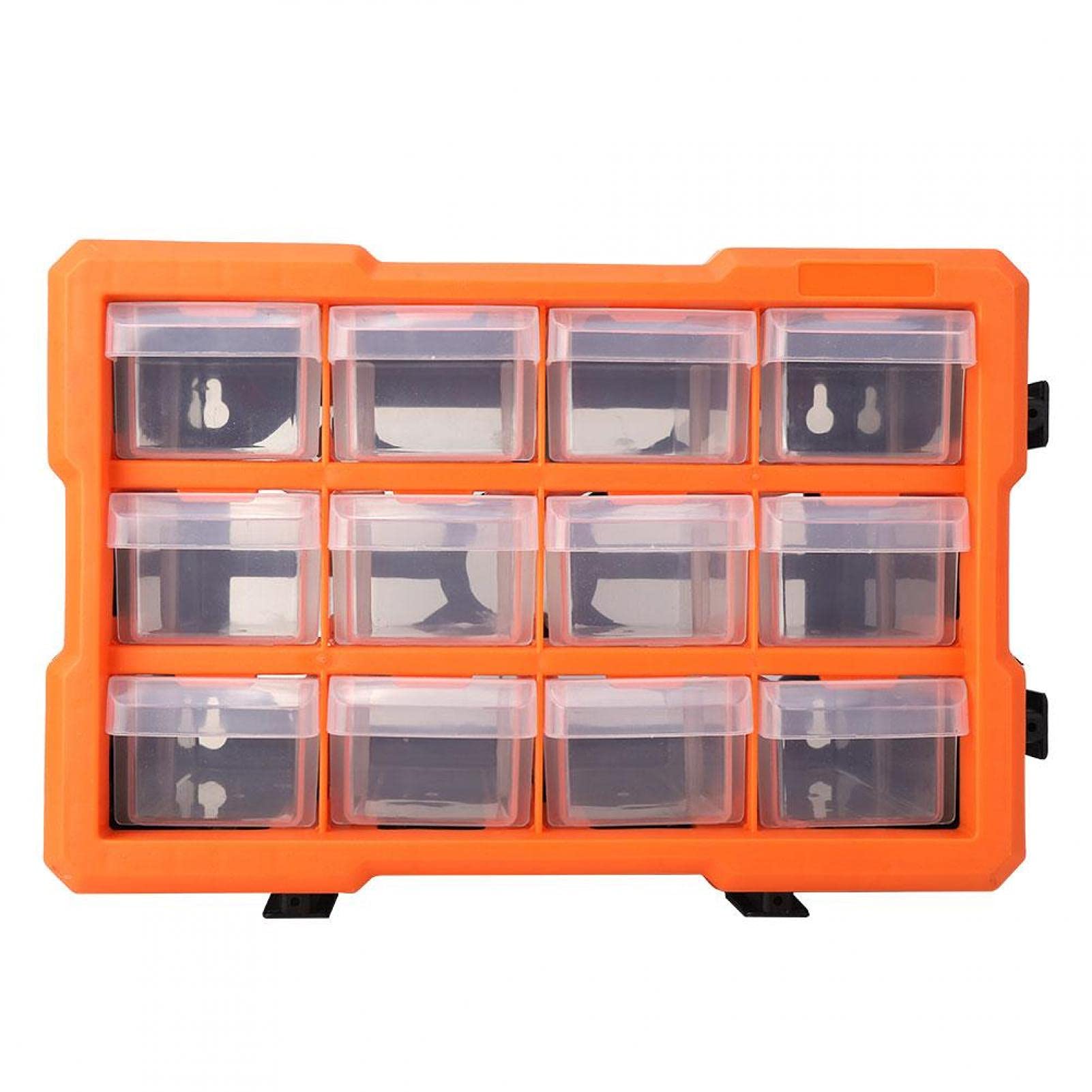 Kuuleyn 12 Grids Hardware Storage Cabinet - Plastic Drawer Organizer for Small Parts & Tools | Workshop, Garage, Craft Room Organization Solution