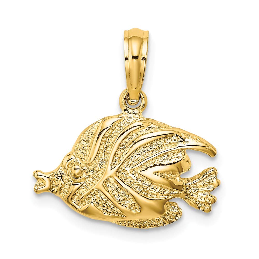 14K Yellow Gold Fish Pendant - High Polish & Engraved Charm (0.42 x 0.68 Inch) - Perfect for Necklaces, Gifts & Jewelry Making