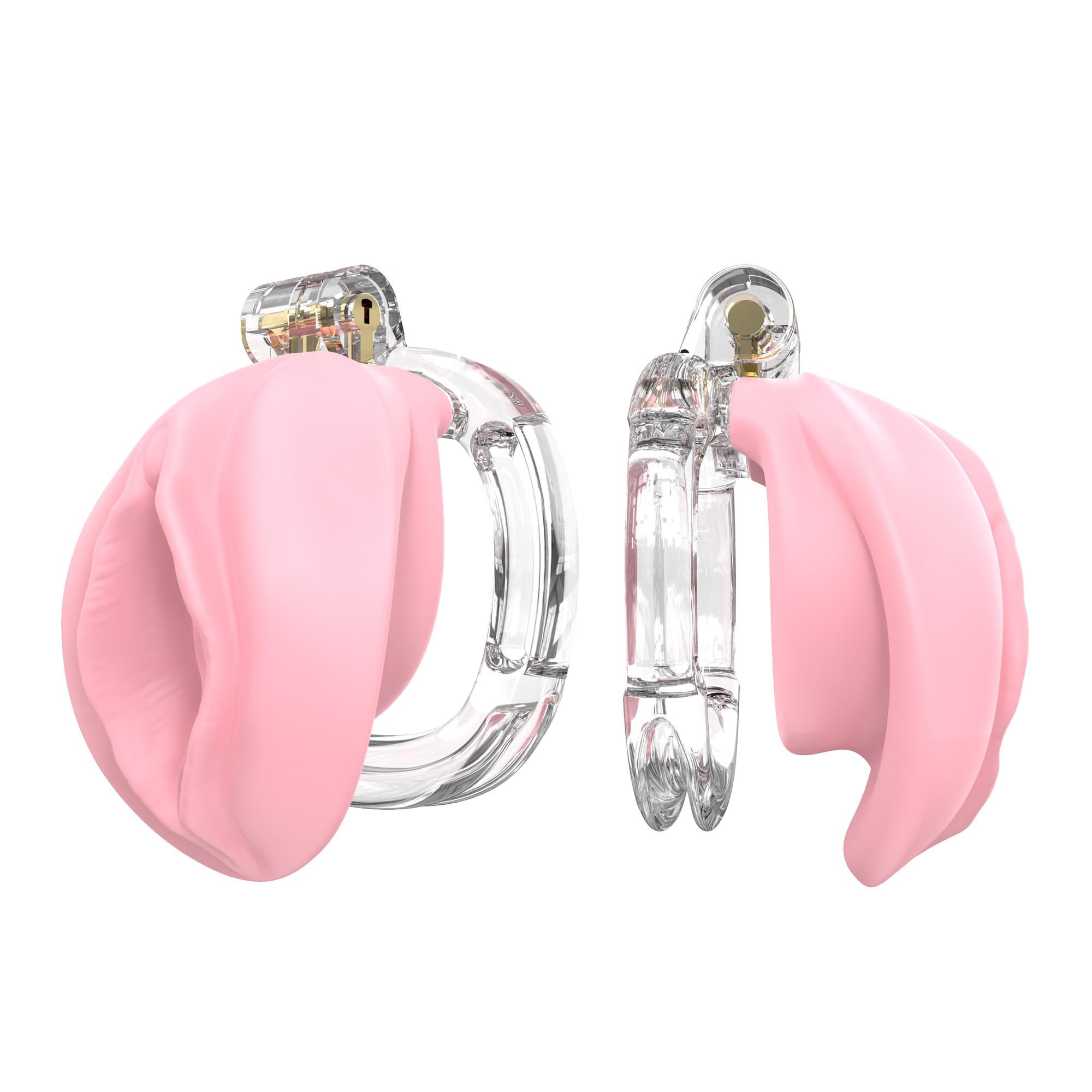 3D Printed Male Chastity Cage - Soft TPE Sissy Cock Cage with Lock, Bondage Gear & Accessories for BDSM, Adult Sex Toys, Slave Training Device (Pink) | Perfect for Couples Play, Submissive Training & Long-Term Wear
