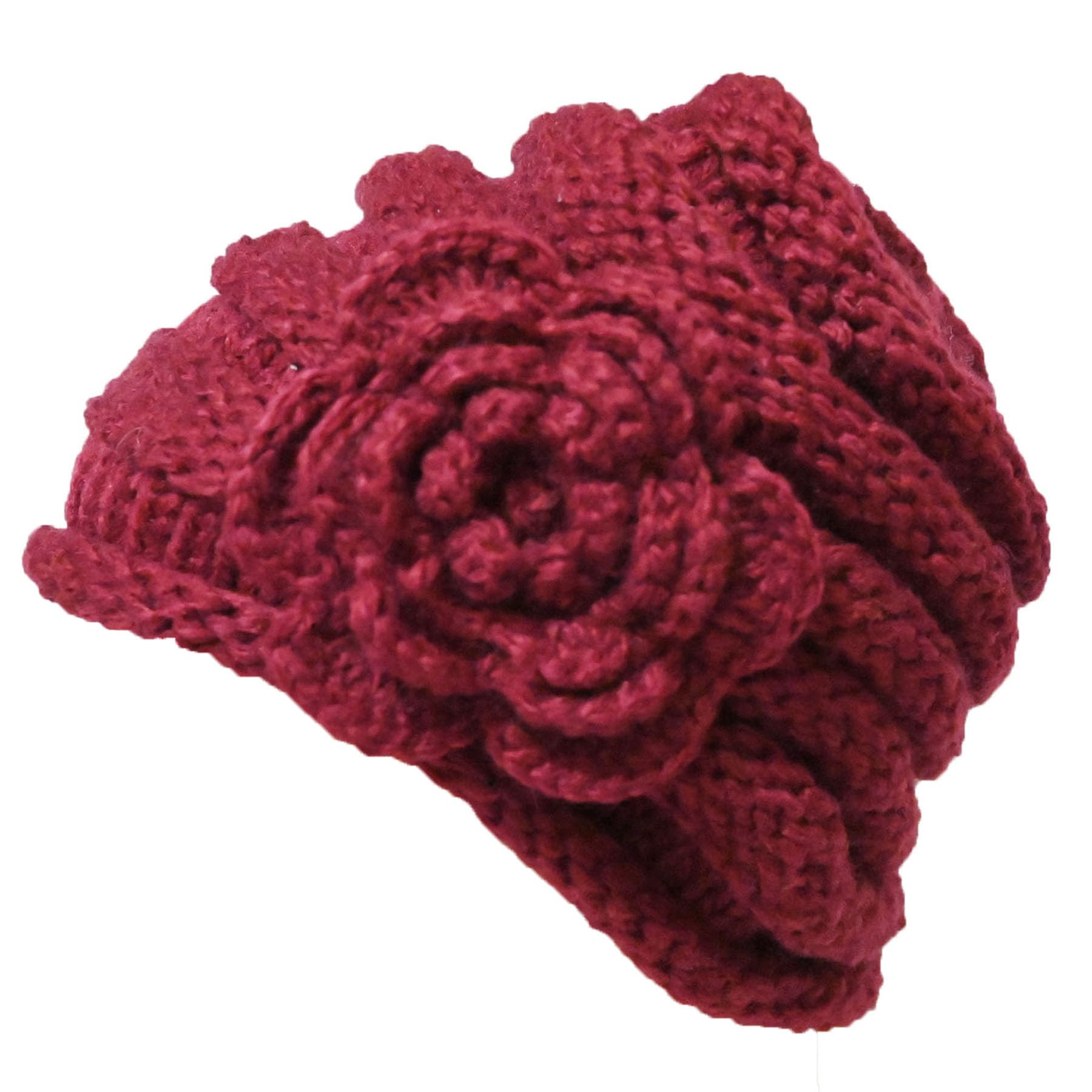 Bibitime Women's Knit Crochet Bohemian Flower Beanie Hat - Soft Winter Headscarf & Pile Cap for Cold Weather - Perfect for Outdoor Activities, Hiking, and Fashion Accessories