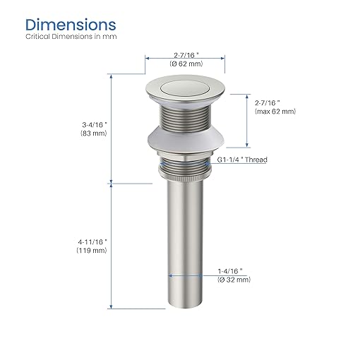 Brushed Nickel W/ Pop Up Drain